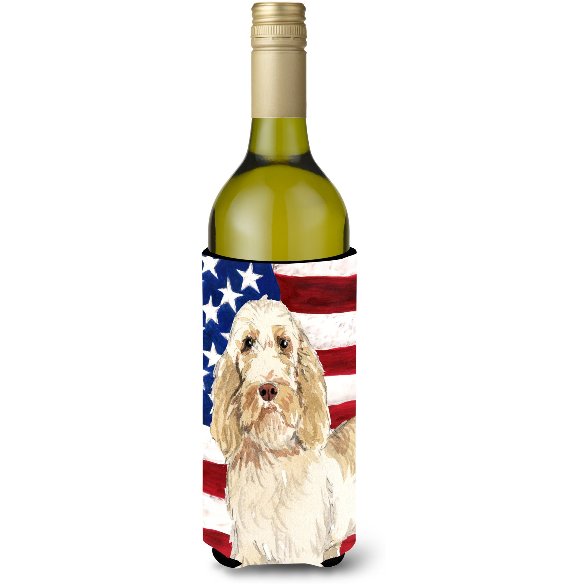 &quotCaroline's Treasures CK1712LITERK Patriotic USA Spinone Italiano Wine Bottle Hugger cold-beverage-koozies, 750 ml, Multicolor"
