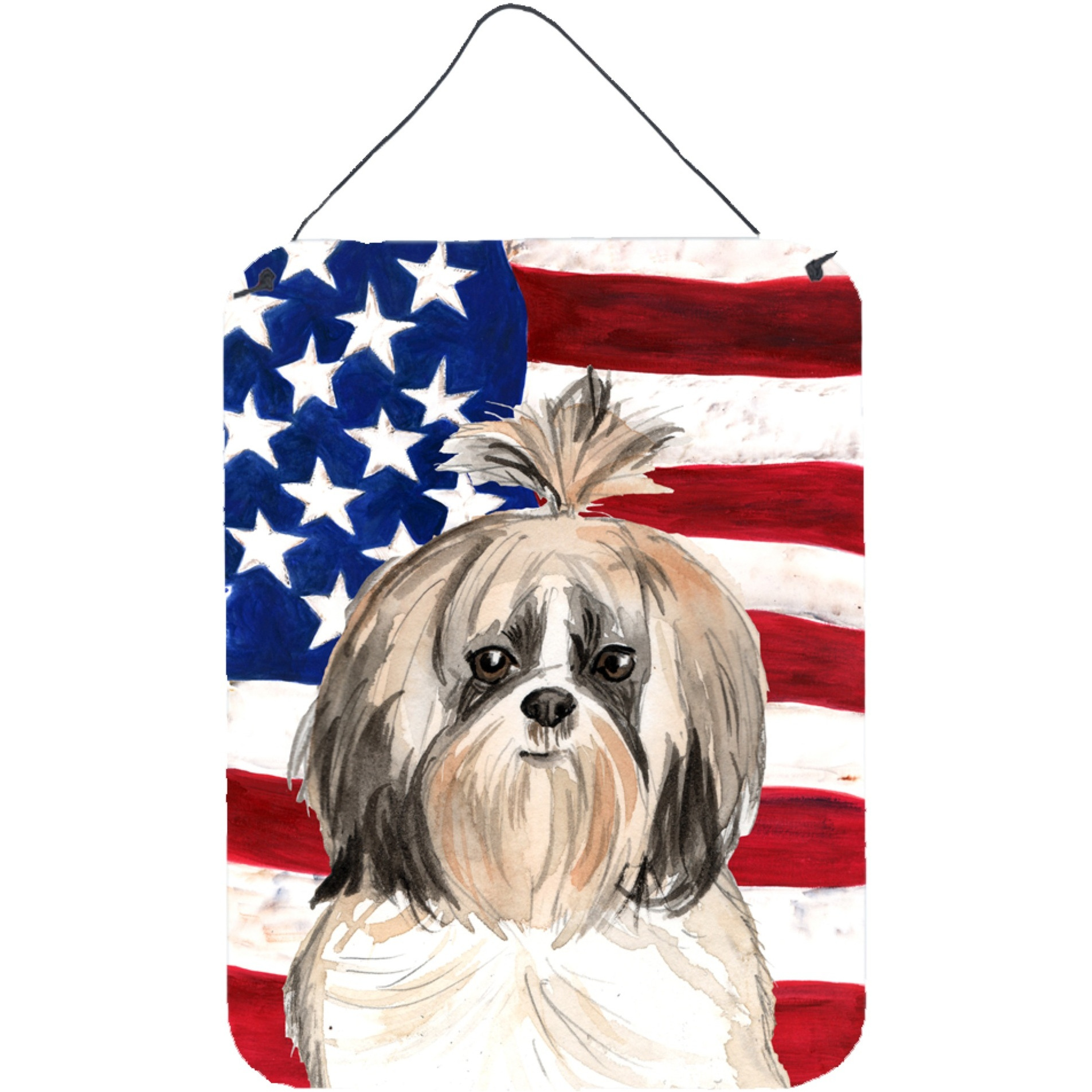 &quotCaroline's Treasures Patriotic USA Shih Tzu Door Hanging Prints wall-decor, Multicolor"