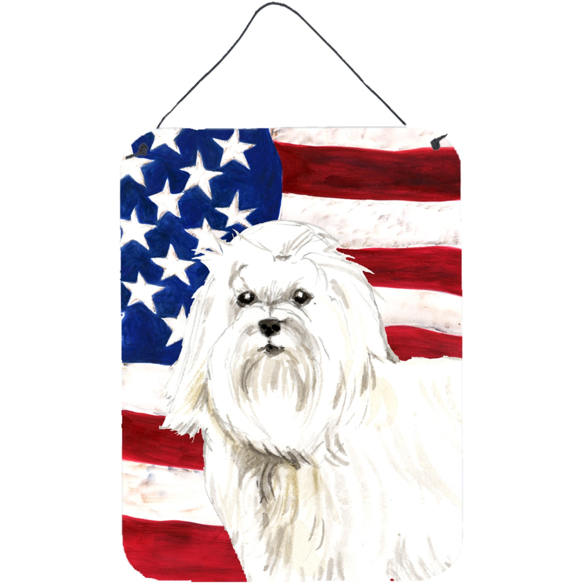 &quotCaroline's Treasures Patriotic USA Maltese Door Hanging Prints wall-decor, Multicolor"