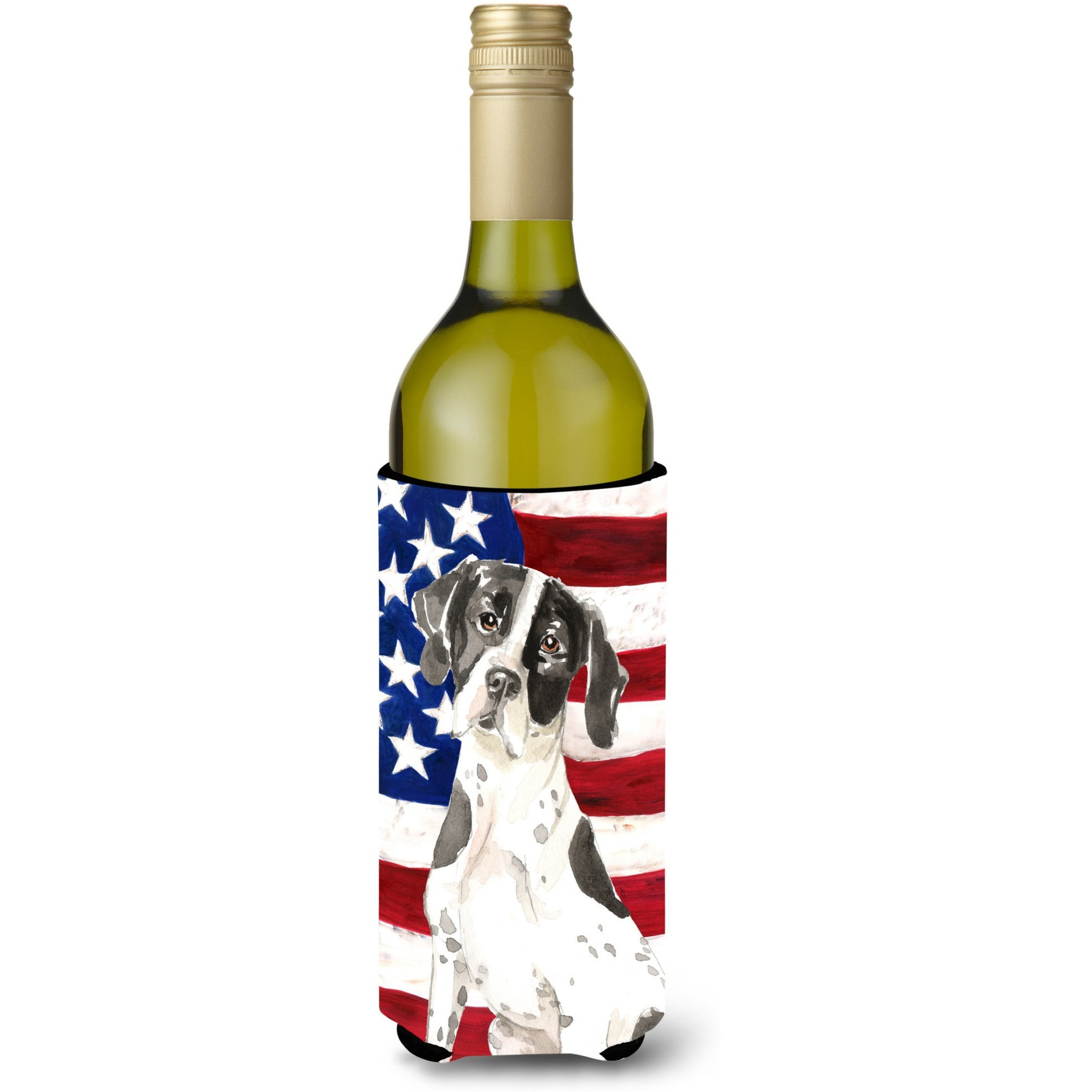 &quotCaroline's Treasures CK1732LITERK Patriotic USA English Pointer Wine Bottle Hugger cold-beverage-koozies, 750 ml, Multicolor"