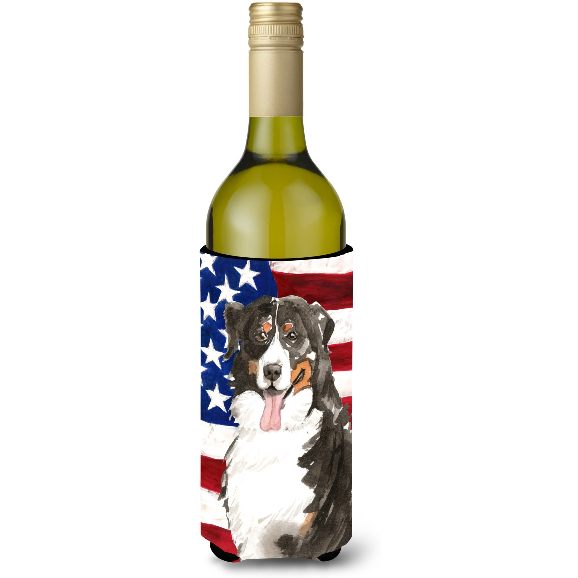 &quotCaroline's Treasures CK1741LITERK USA Bernese Mountain Dog Wine Bottle Hugger cold-beverage-koozies, 750 ml, Multicolor"