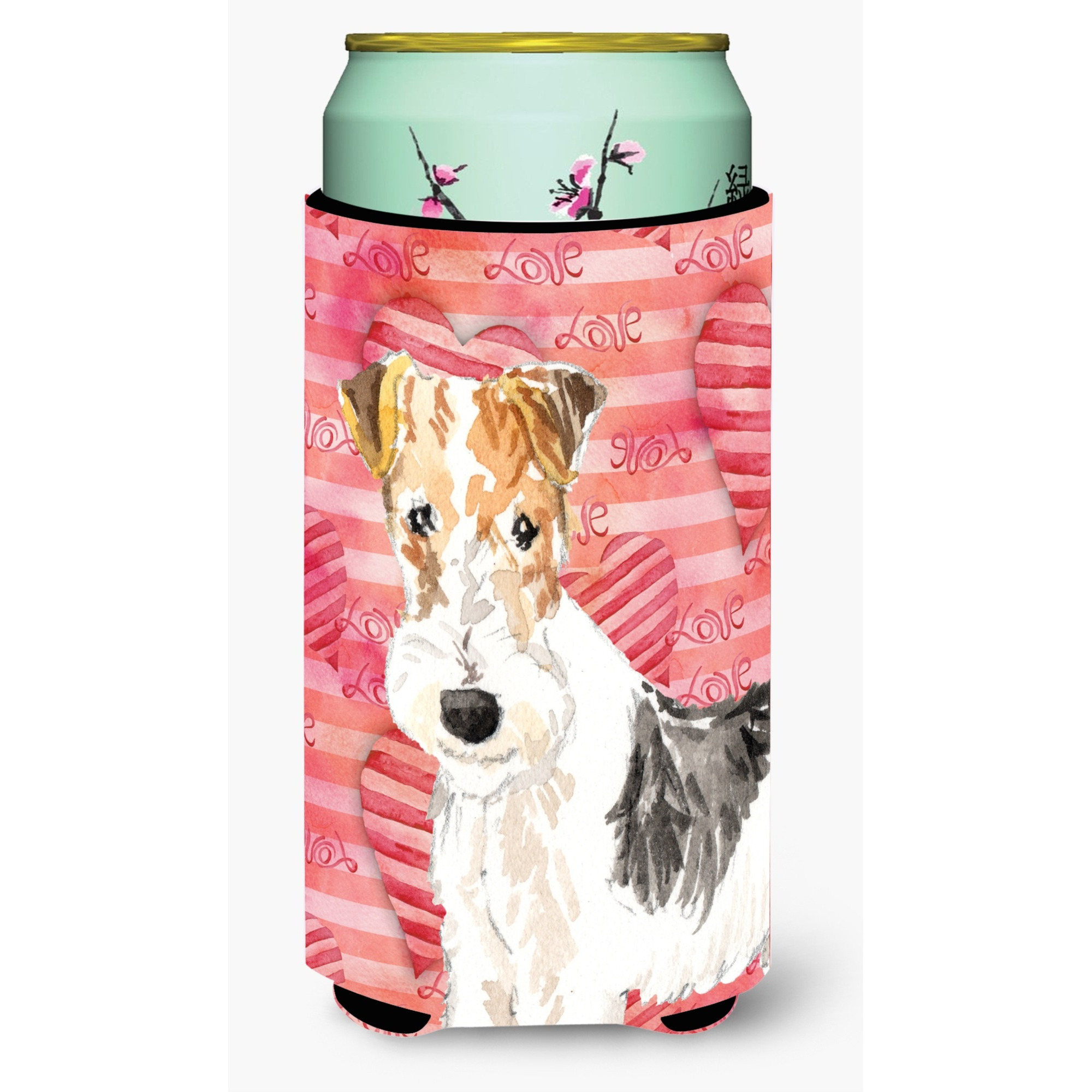 &quotCaroline's Treasures CK1744TBC Love a Fox Terrier Tall Boy Insulator Hugger cold-beverage-koozies, Multicolor"