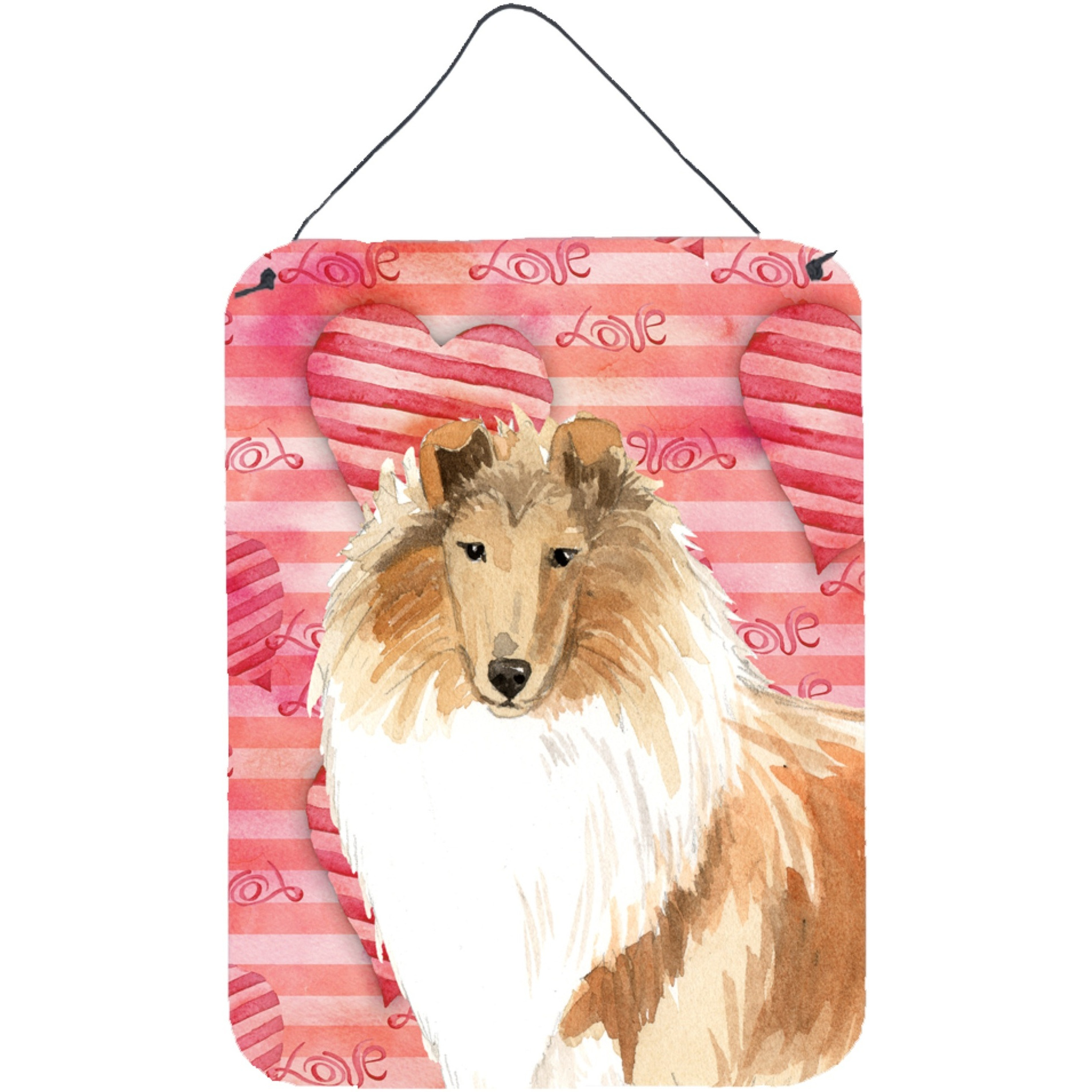 &quotCaroline's Treasures Love a Rough Collie Door Hanging Prints wall-decor, Multicolor"