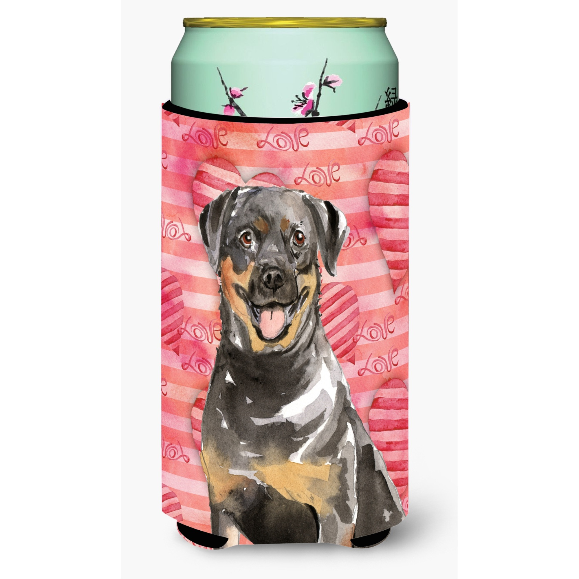 &quotCaroline's Treasures CK1757TBC Love a Rottweiler Tall Boy Insulator Hugger cold-beverage-koozies, Multicolor"