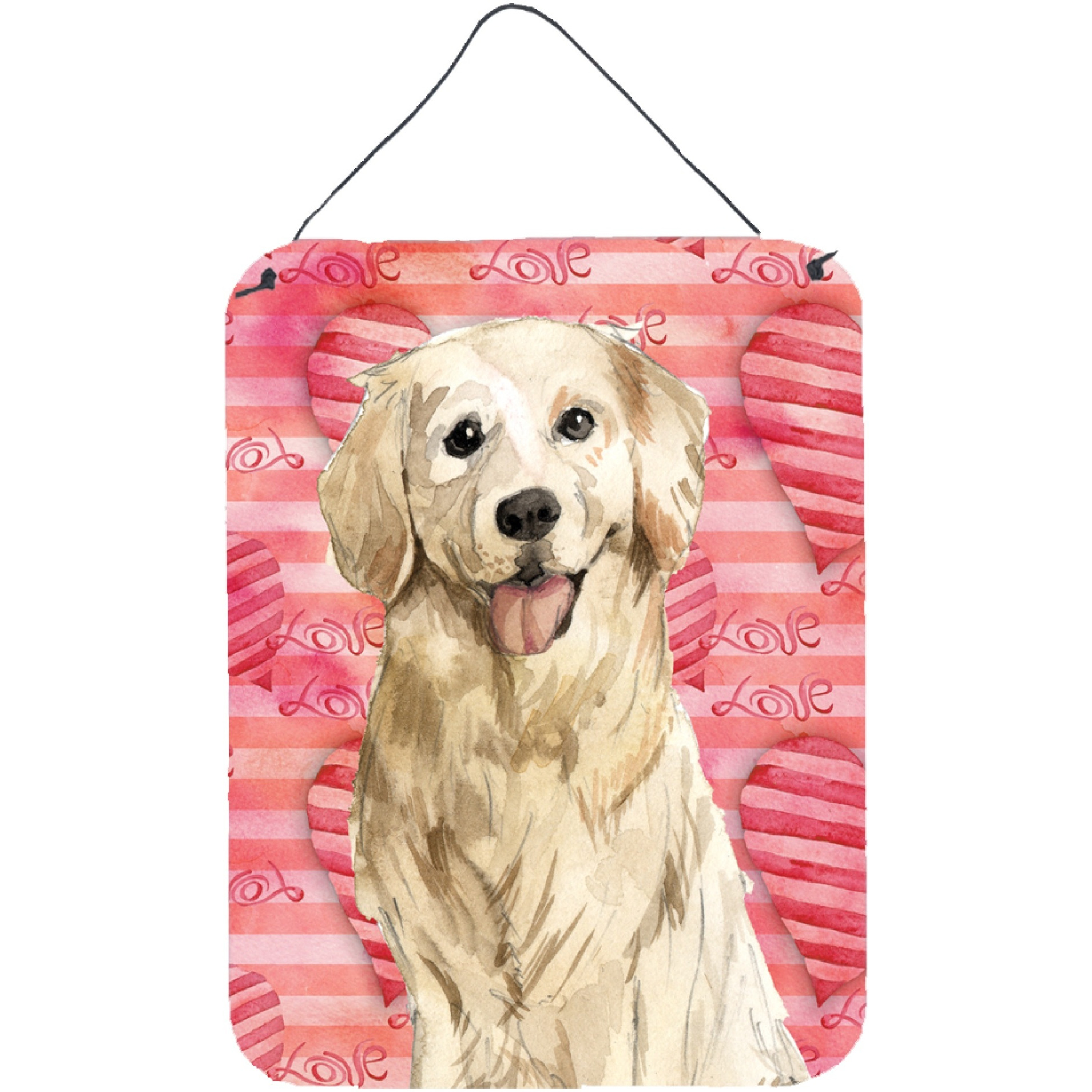 &quotCaroline's Treasures Love a Golden Retriever Door Hanging Prints wall-decor, Multicolor"