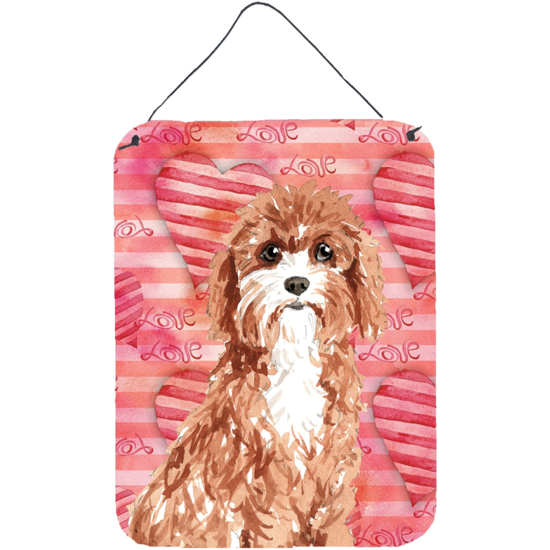 &quotCaroline's Treasures Love a Cavapoo Door Hanging Prints wall-decor, Multicolor"