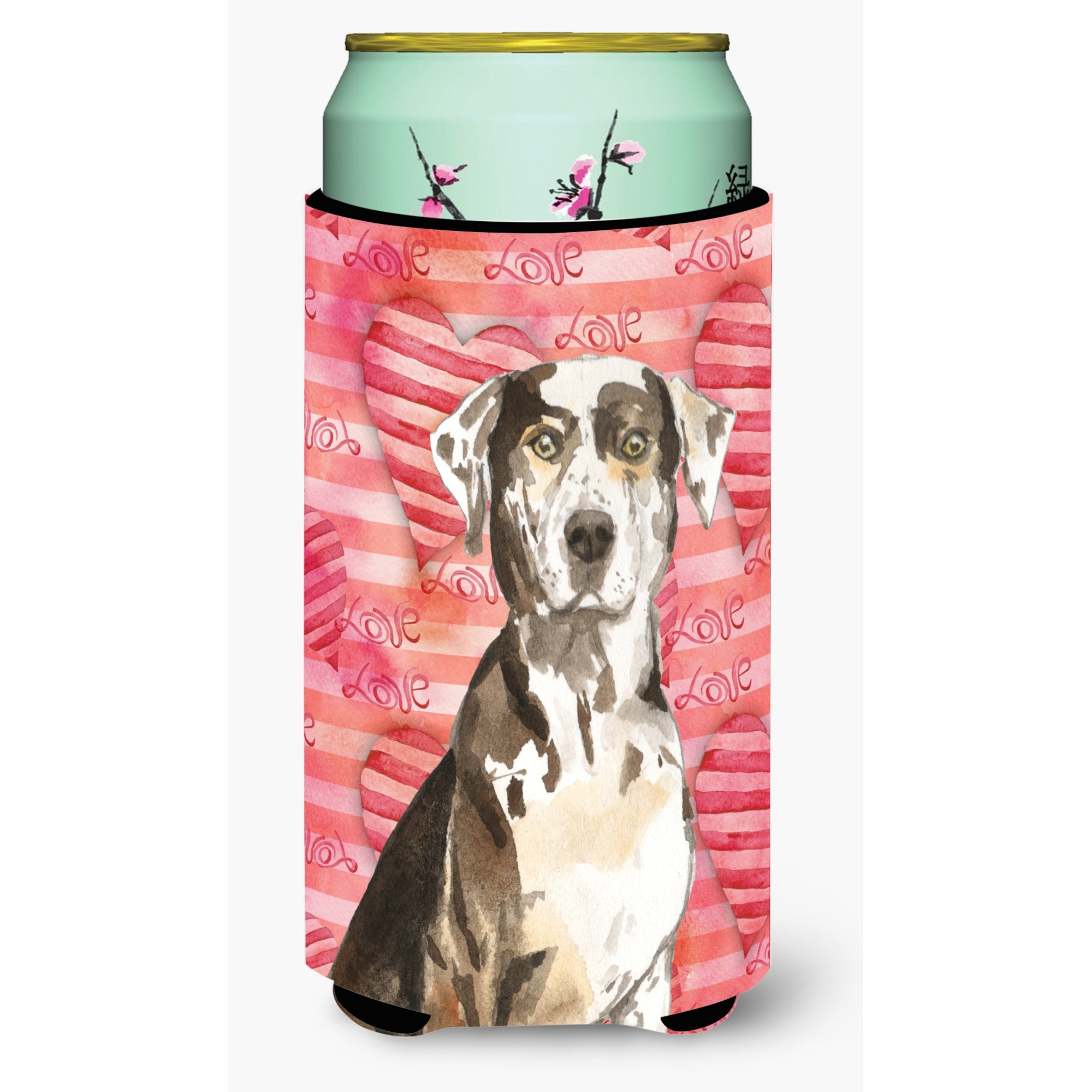 &quotCaroline's Treasures CK1771TBC Love a Catahoula Leopard Dog Tall Boy Hugger cold-beverage-koozies, Multicolor"