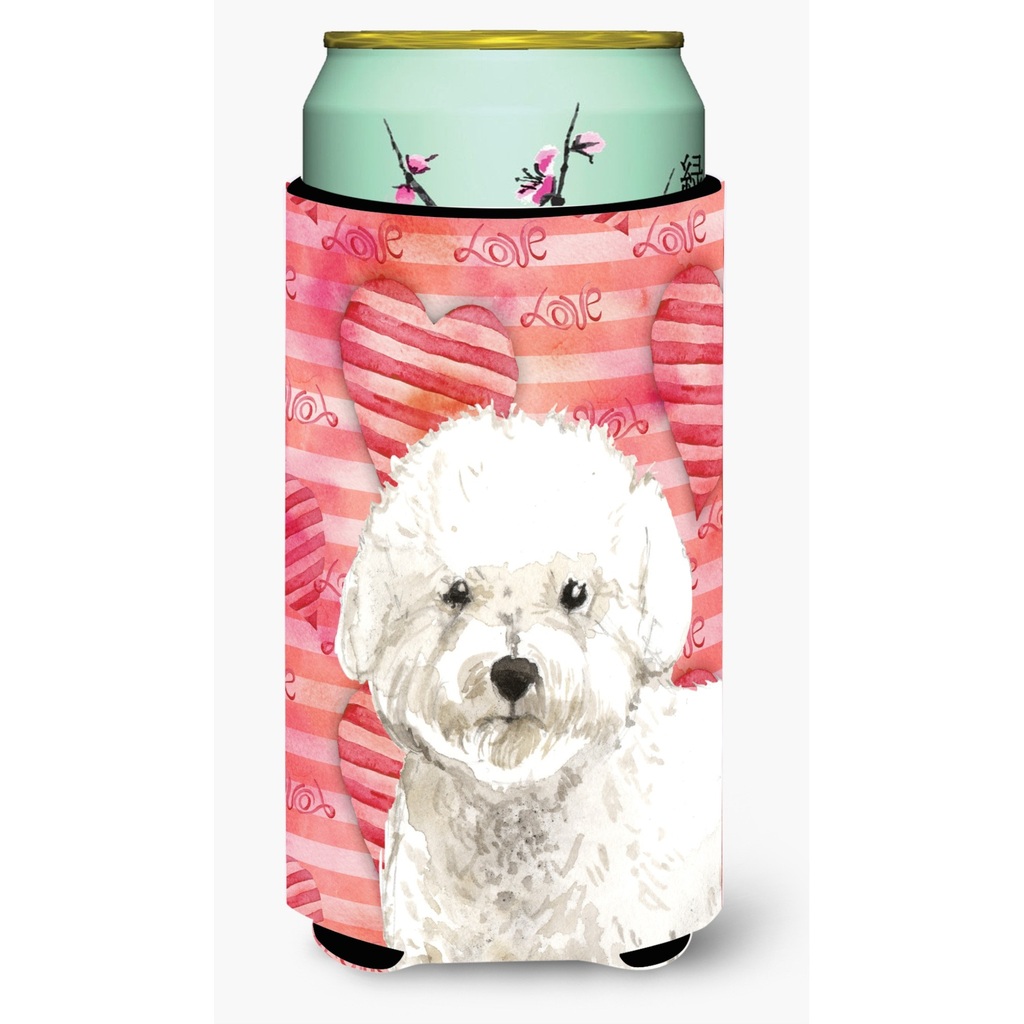 &quotCaroline's Treasures CK1777TBC Love a Bichon Frise Tall Boy Insulator Hugger cold-beverage-koozies, Multicolor"