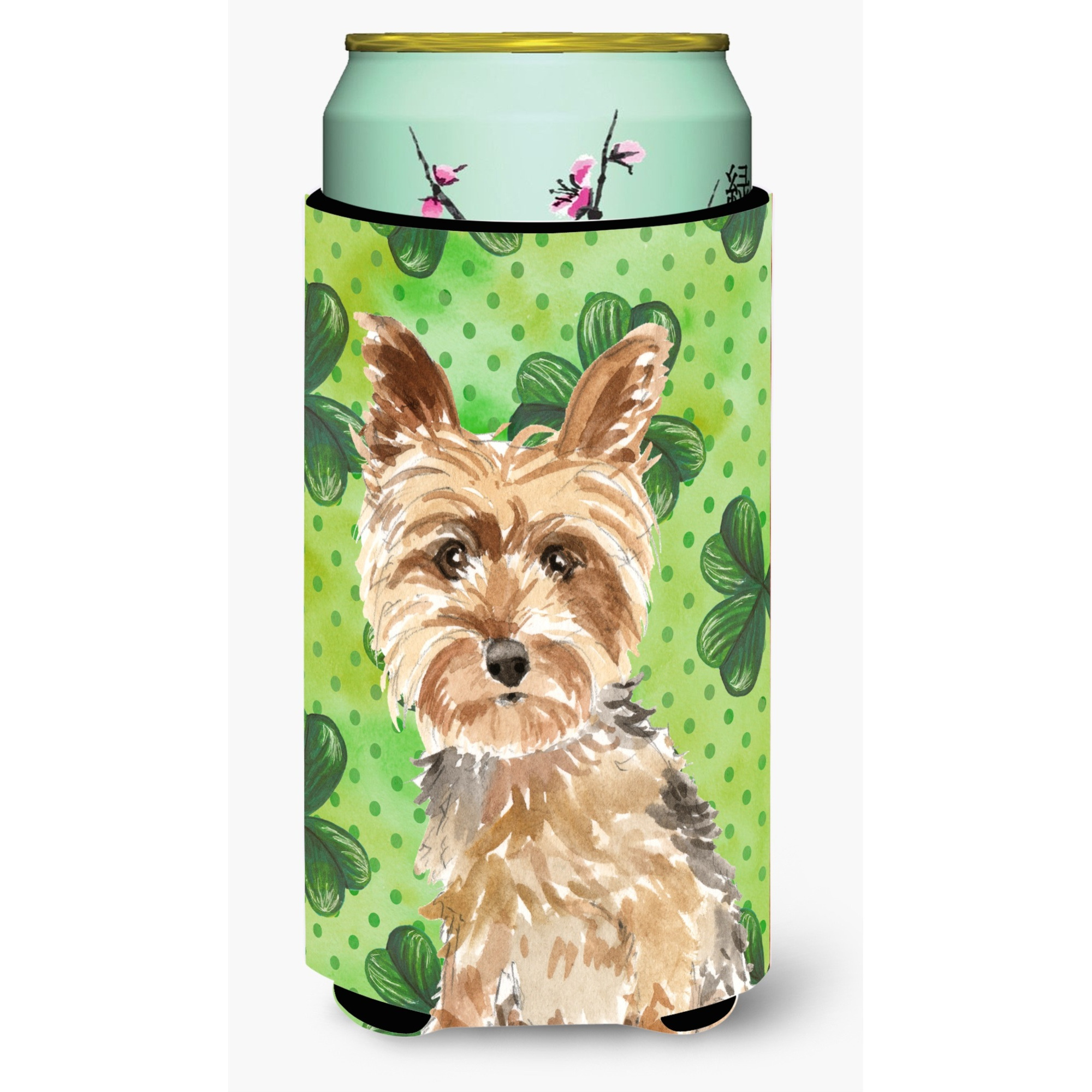 &quotCaroline's Treasures CK1780TBC Shamrocks Yorkie Yorkshire Terrier Tall Boy Hugger cold-beverage-koozies, Multicolor"