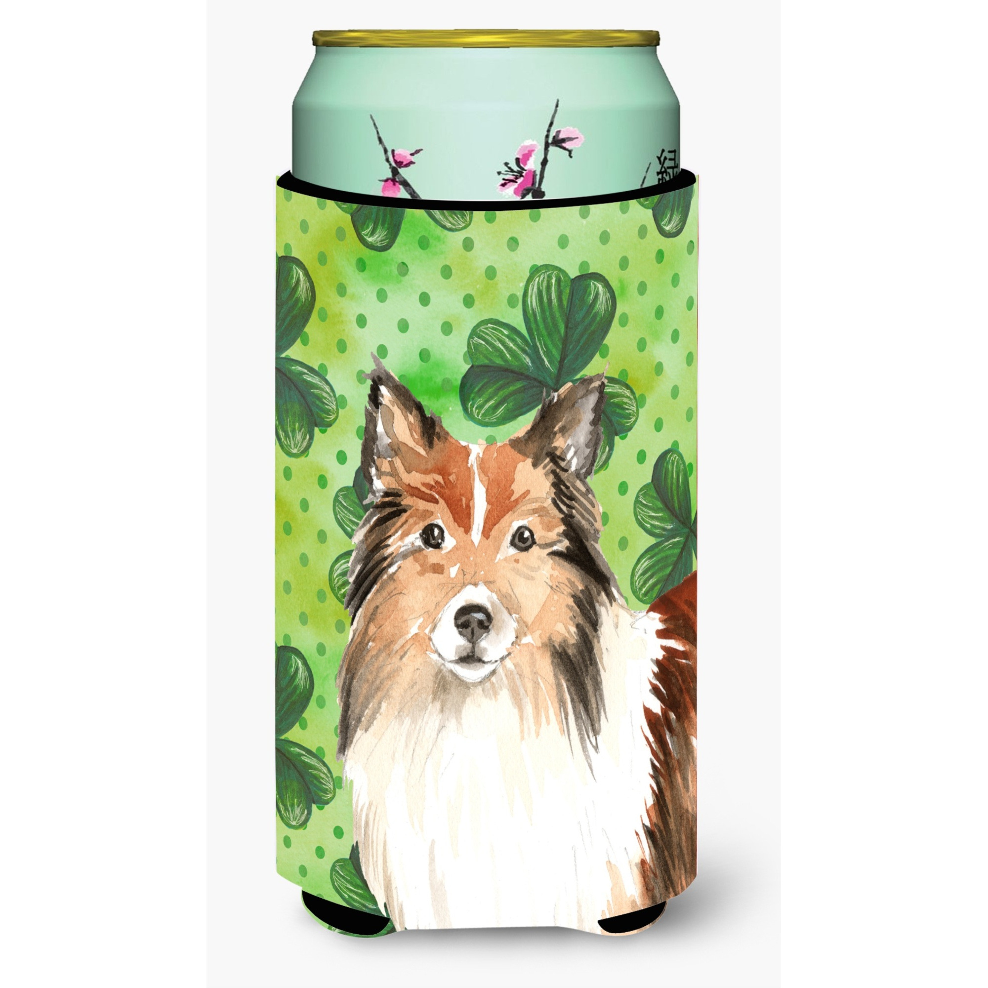 &quotCaroline's Treasures CK1790TBC Shamrocks Sheltie Tall Boy Insulator Hugger cold-beverage-koozies, Multicolor"