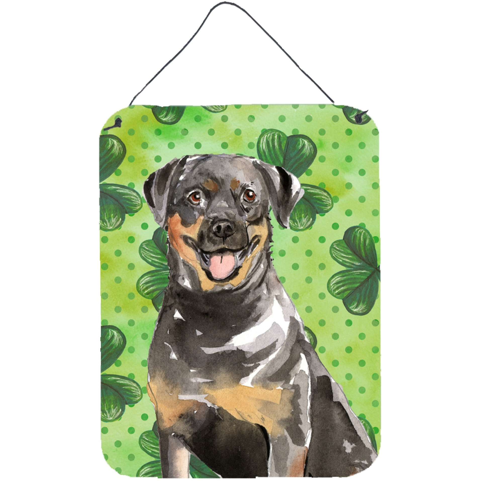 &quotCaroline's Treasures Shamrocks Rottweiler Door Hanging Prints wall-decor, Multicolor"