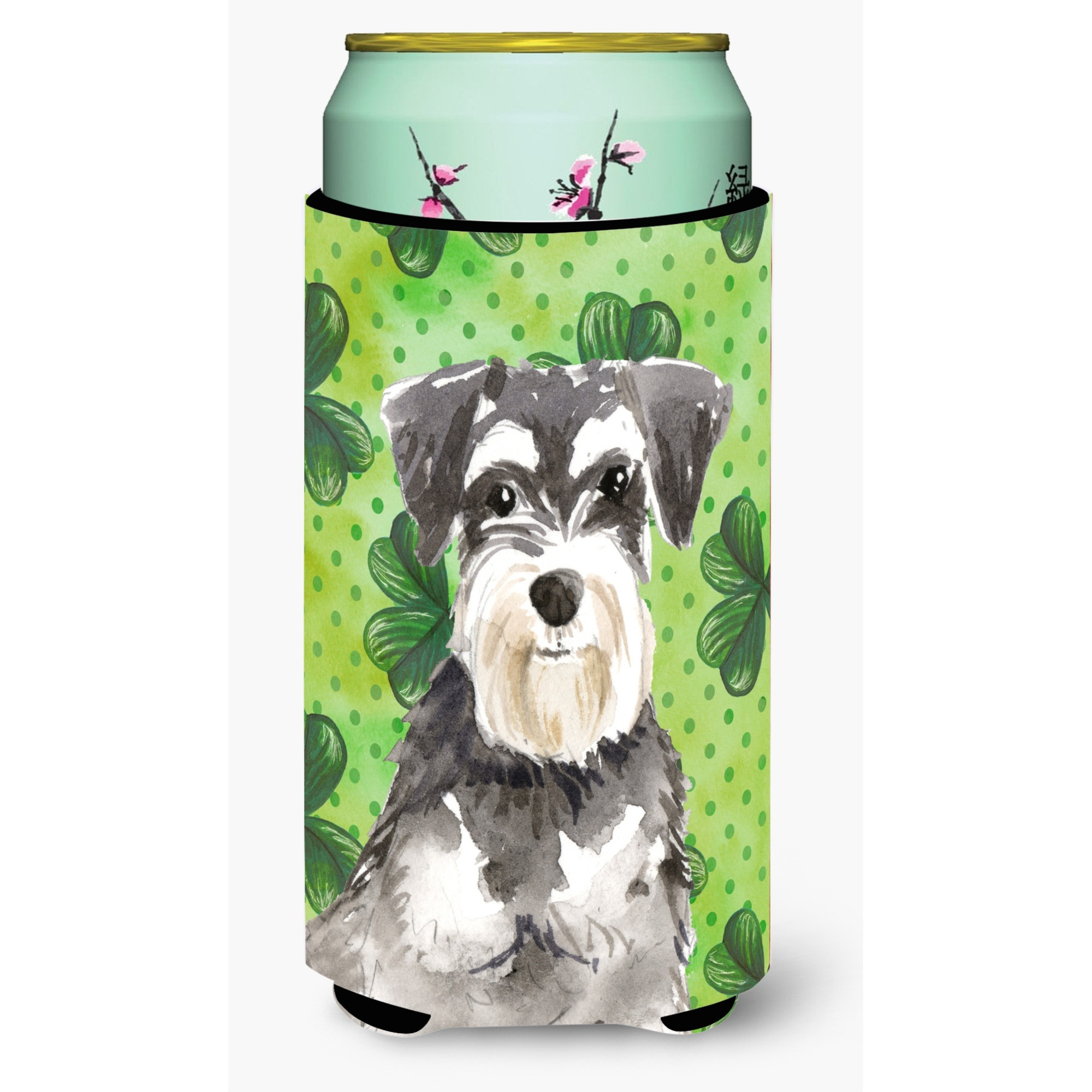 &quotCaroline's Treasures CK1796TBC Shamrocks Schnauzer 2 Tall Boy Hugger cold-beverage-koozies, Multicolor"