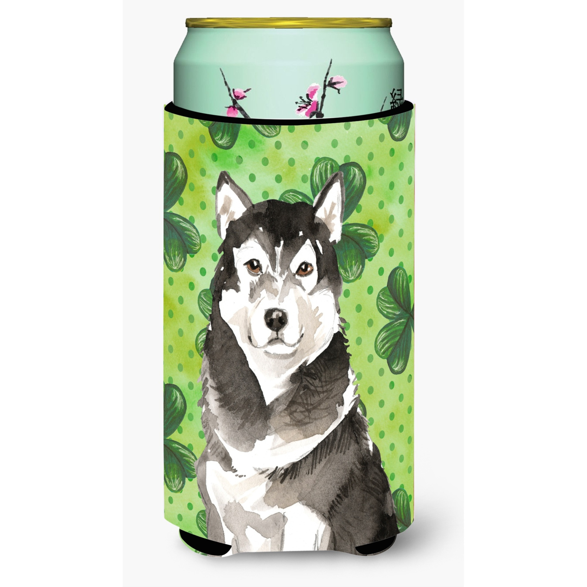 &quotCaroline's Treasures CK1798TBC Shamrocks Alaskan Malamute Tall Boy Hugger cold-beverage-koozies, Multicolor"
