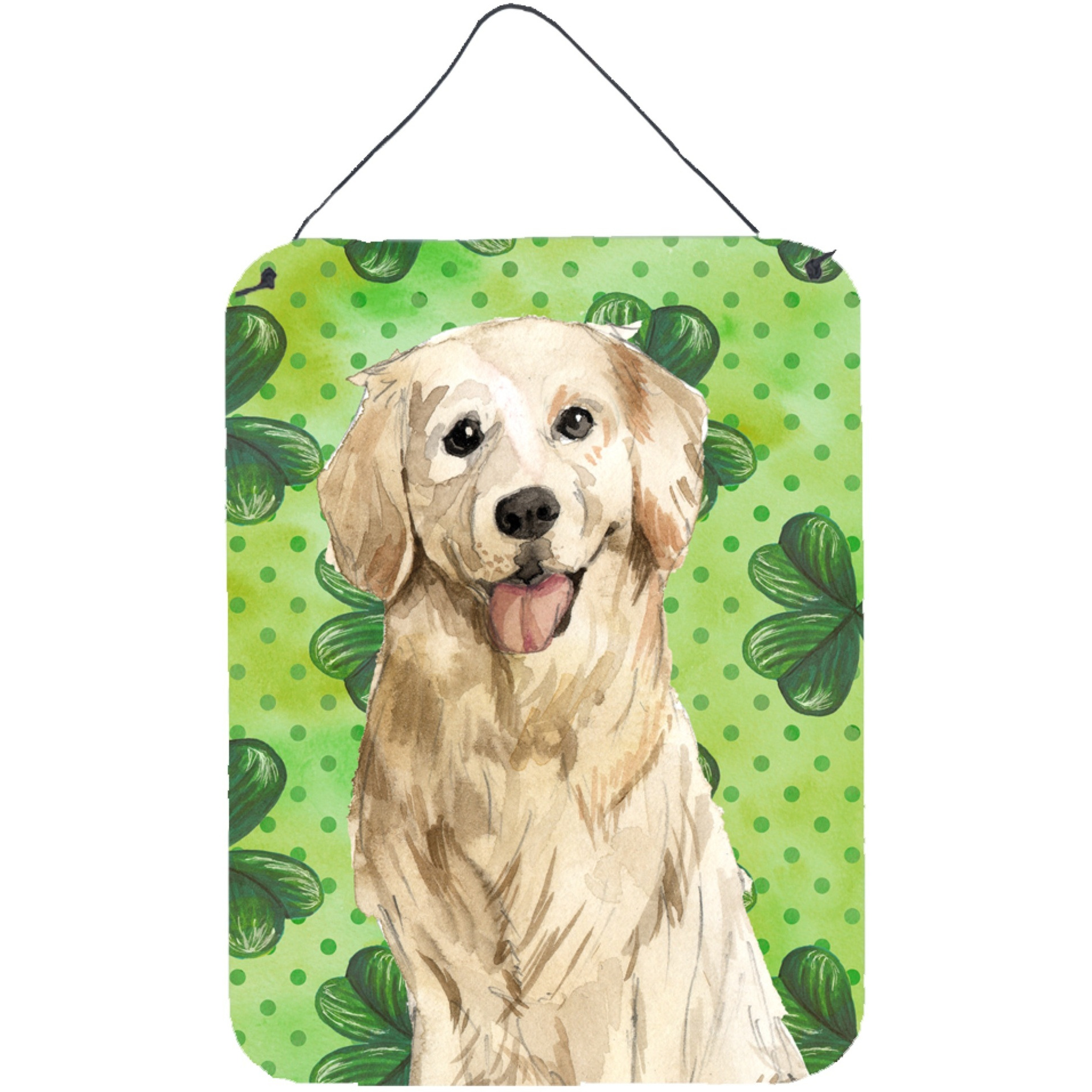 &quotCaroline's Treasures Shamrocks Golden Retriever Door Hanging Prints wall-decor, Multicolor"
