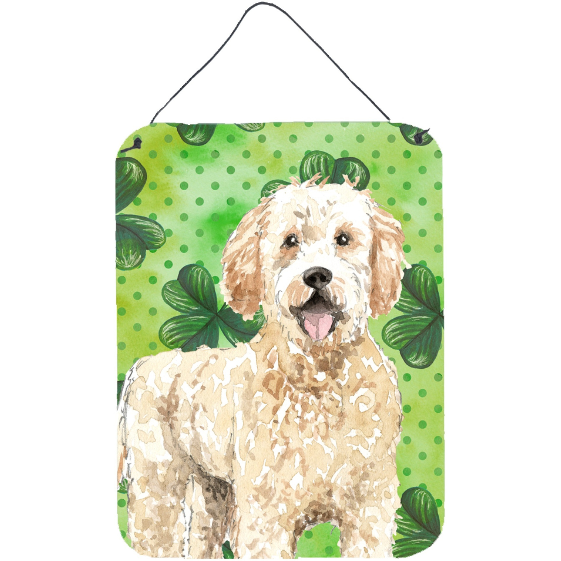 &quotCaroline's Treasures Shamrocks Goldendoodle Door Hanging Prints wall-decor, Multicolor"