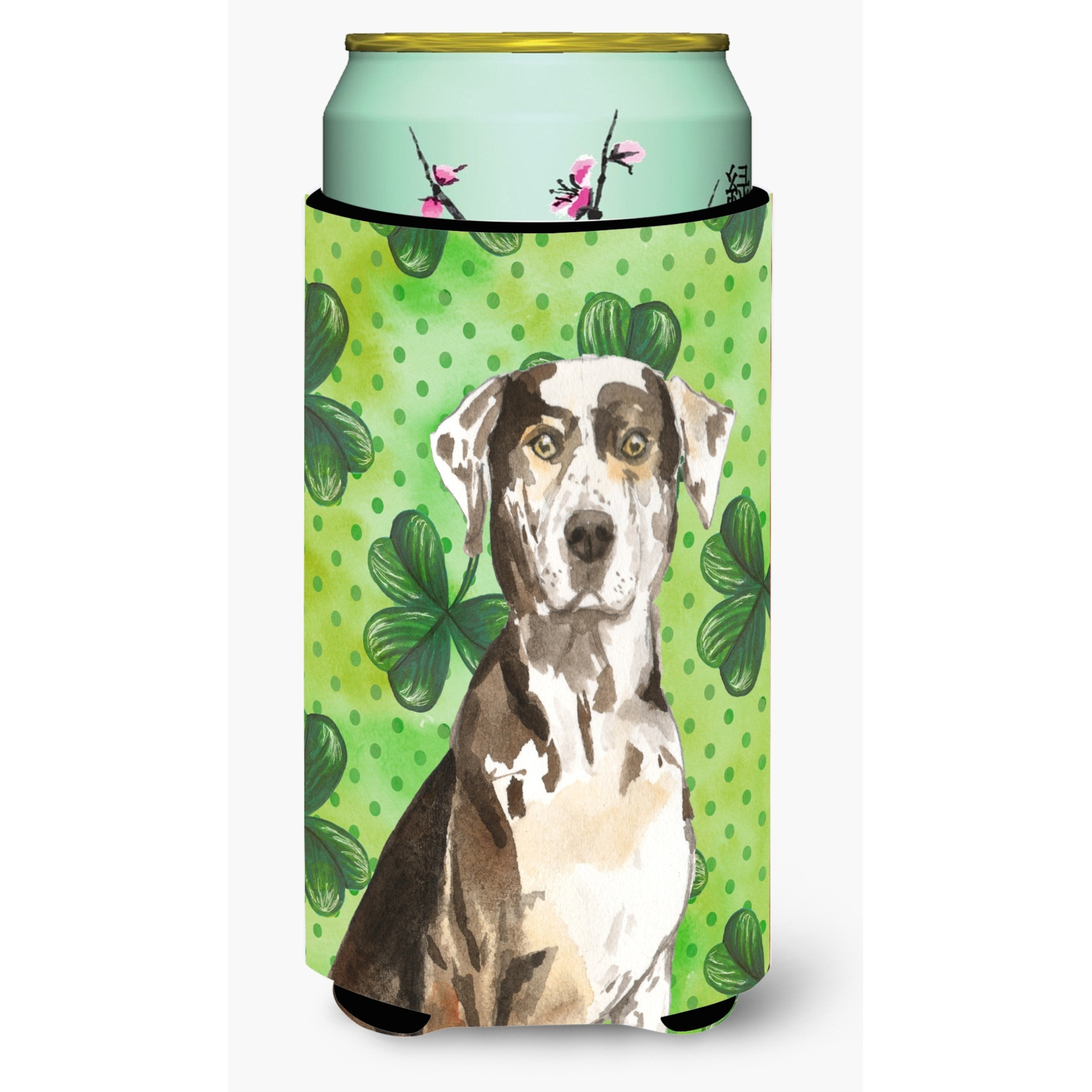 &quotCaroline's Treasures CK1808TBC Shamrocks Catahoula Leopard Dog Tall Boy Hugger cold-beverage-koozies, Multicolor"