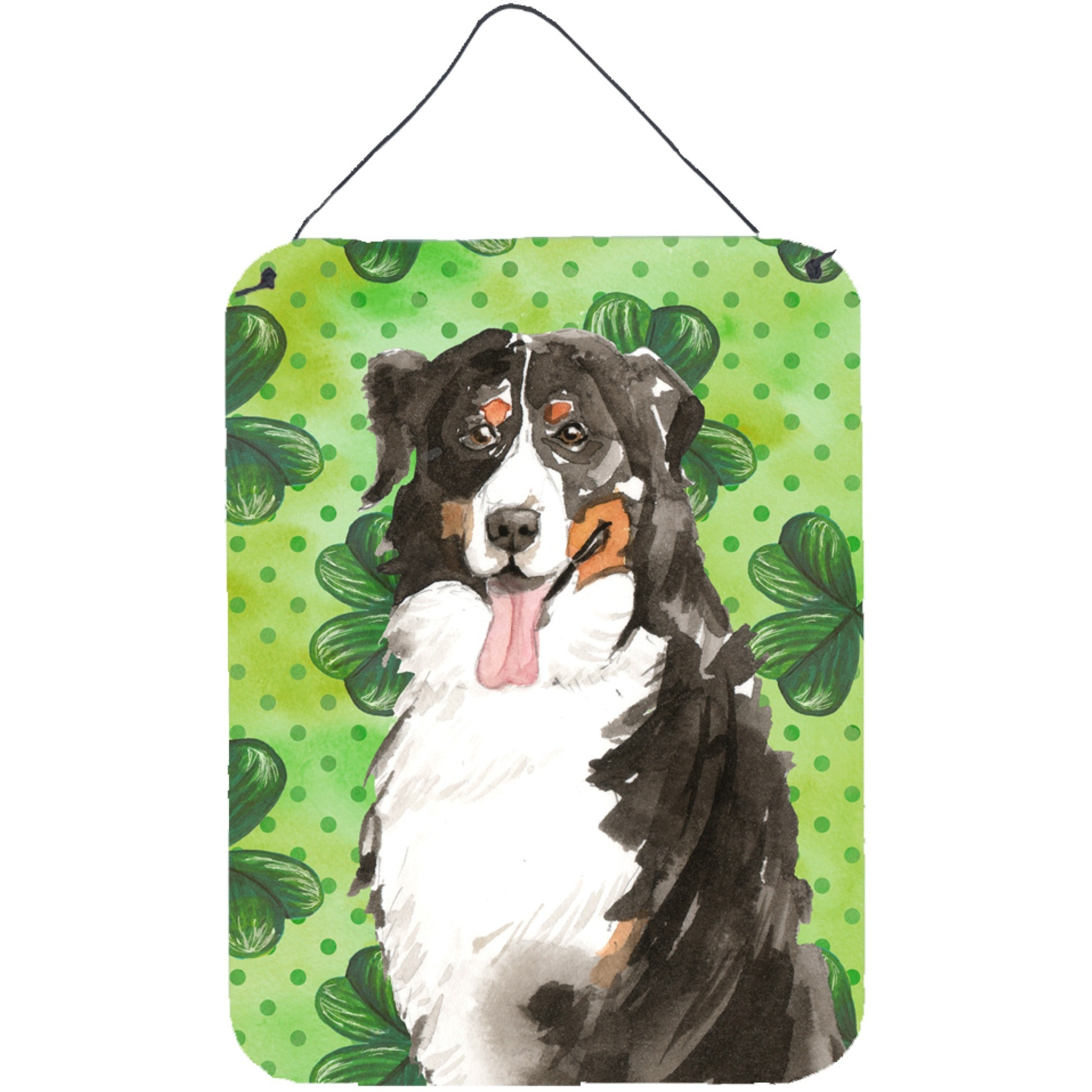 &quotCaroline's Treasures Shamrocks Bernese Mountain Dog Door Hanging Prints wall-decor, Multicolor"