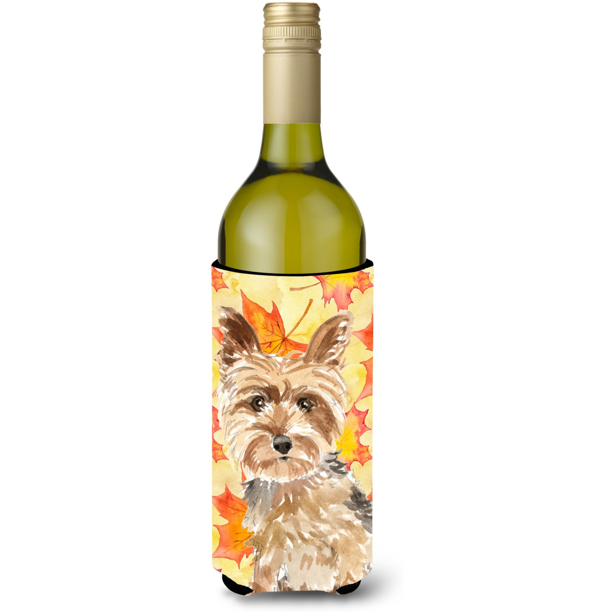 &quotCaroline's Treasures CK1817LITERK Fall Yorkie Yorkshire Terrier Wine Bottle Hugger cold-beverage-koozies, 750 ml, Multicolor"
