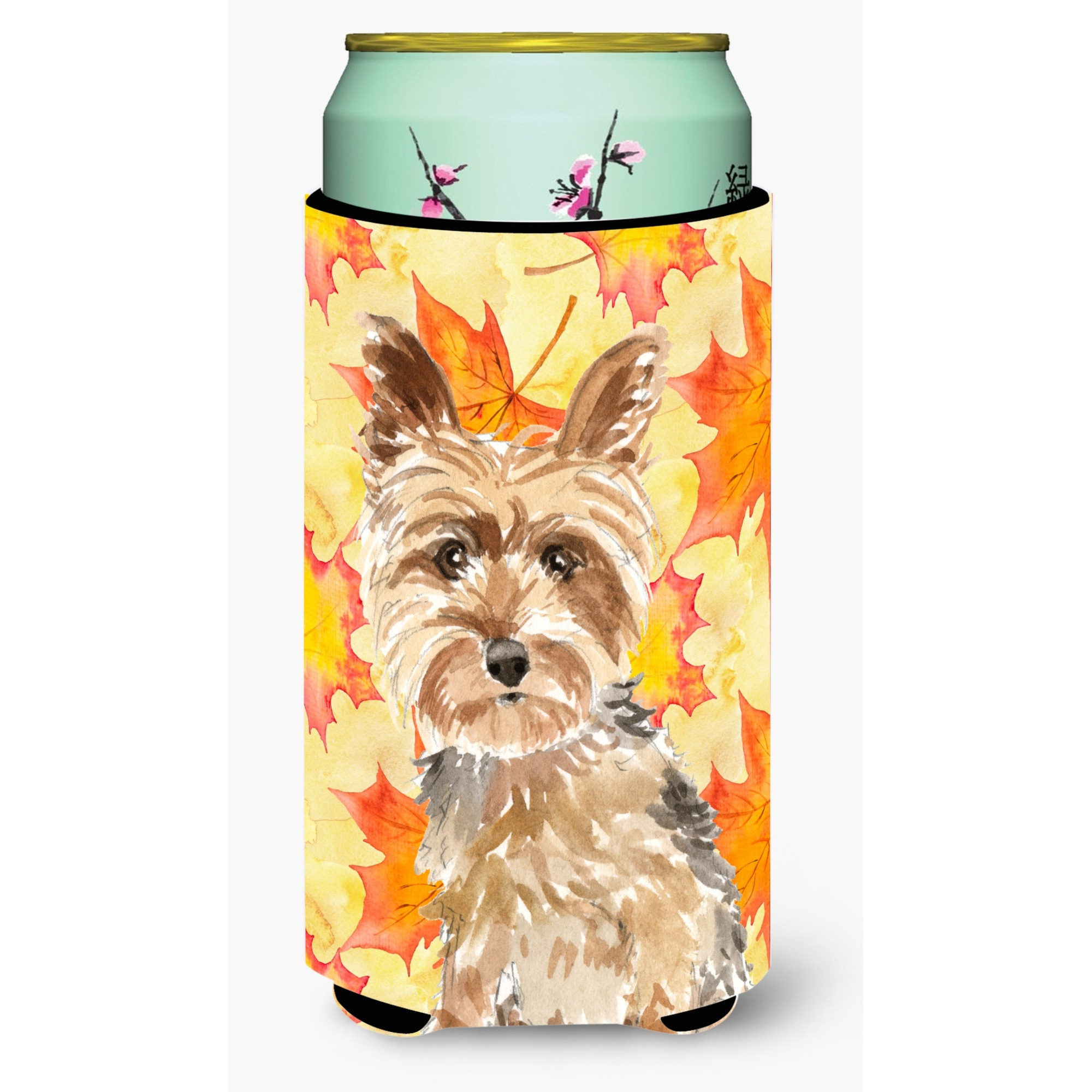 &quotCaroline's Treasures CK1817TBC Fall Leaves Yorkie Yorkshire Terrier Tall Boy Hugger cold-beverage-koozies, Multicolor"
