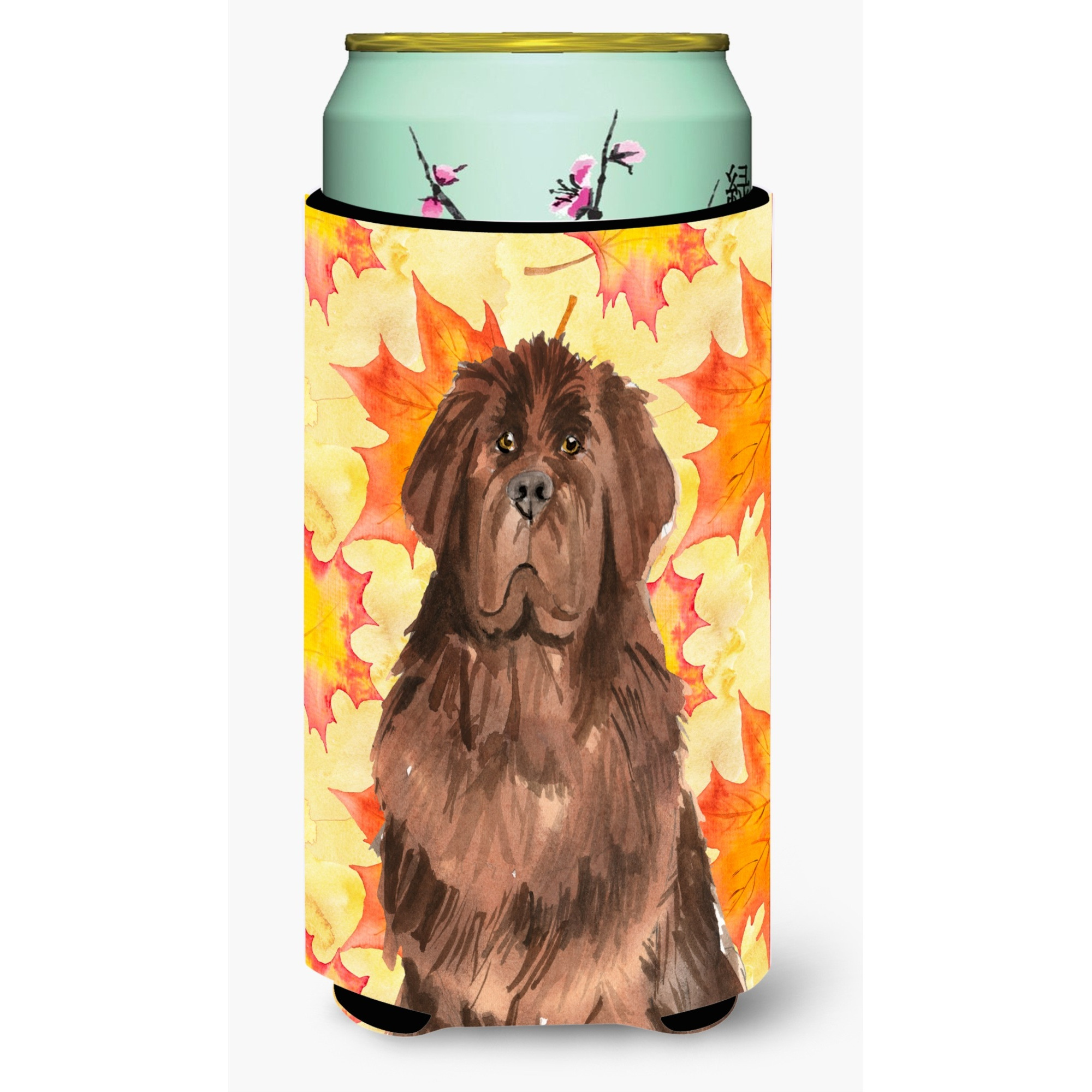 &quotCaroline's Treasures CK1832TBC Fall Leaves Newfoundland Tall Boy Hugger cold-beverage-koozies, Multicolor"