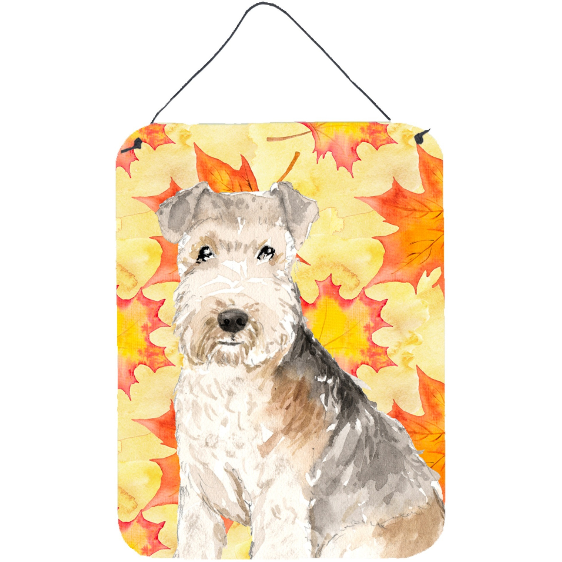 &quotCaroline's Treasures Fall Leaves Lakeland Terrier Door Hanging Prints wall-decor, Multicolor"