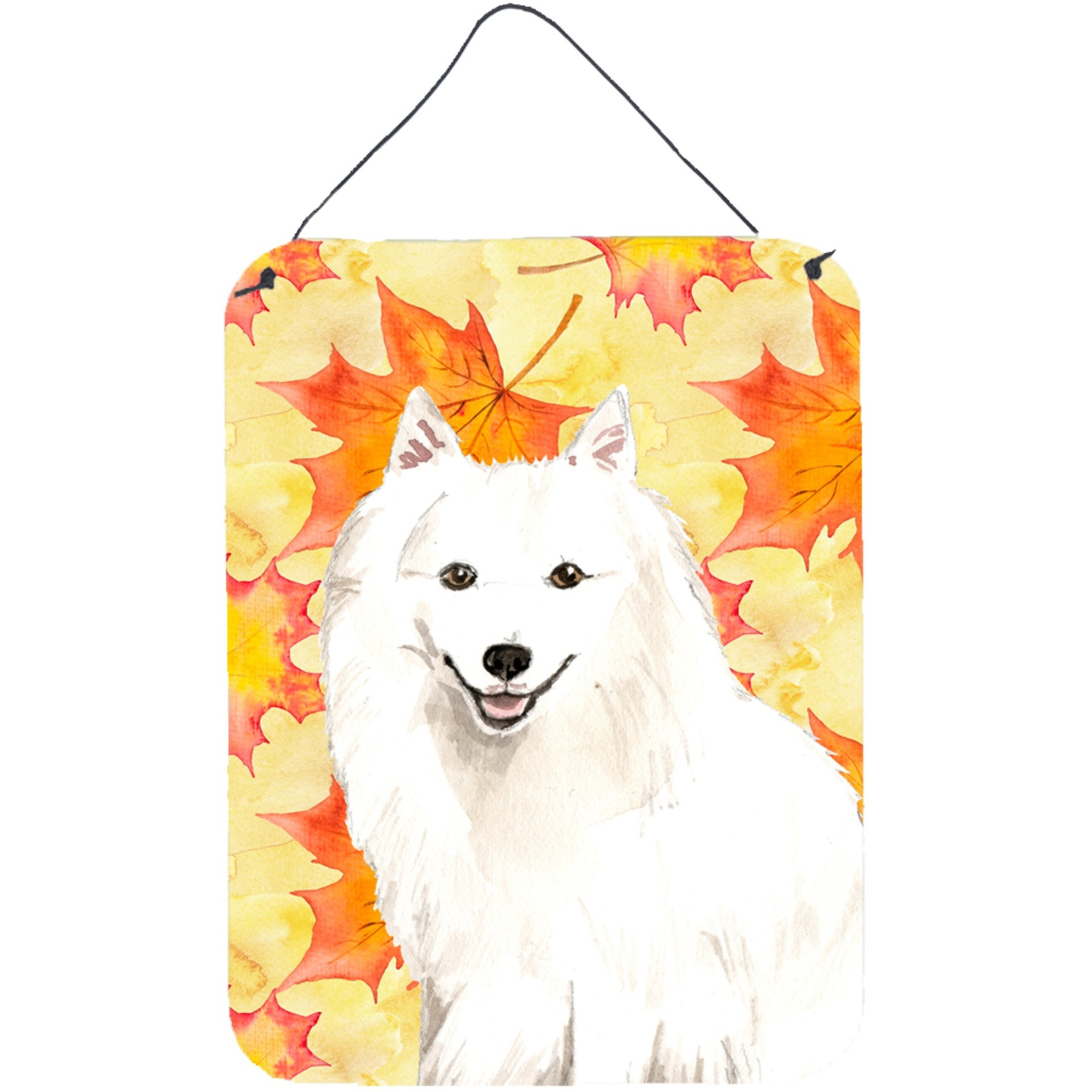 &quotCaroline's Treasures Fall Leaves Japanese Spitz Door Hanging Prints wall-decor, Multicolor"