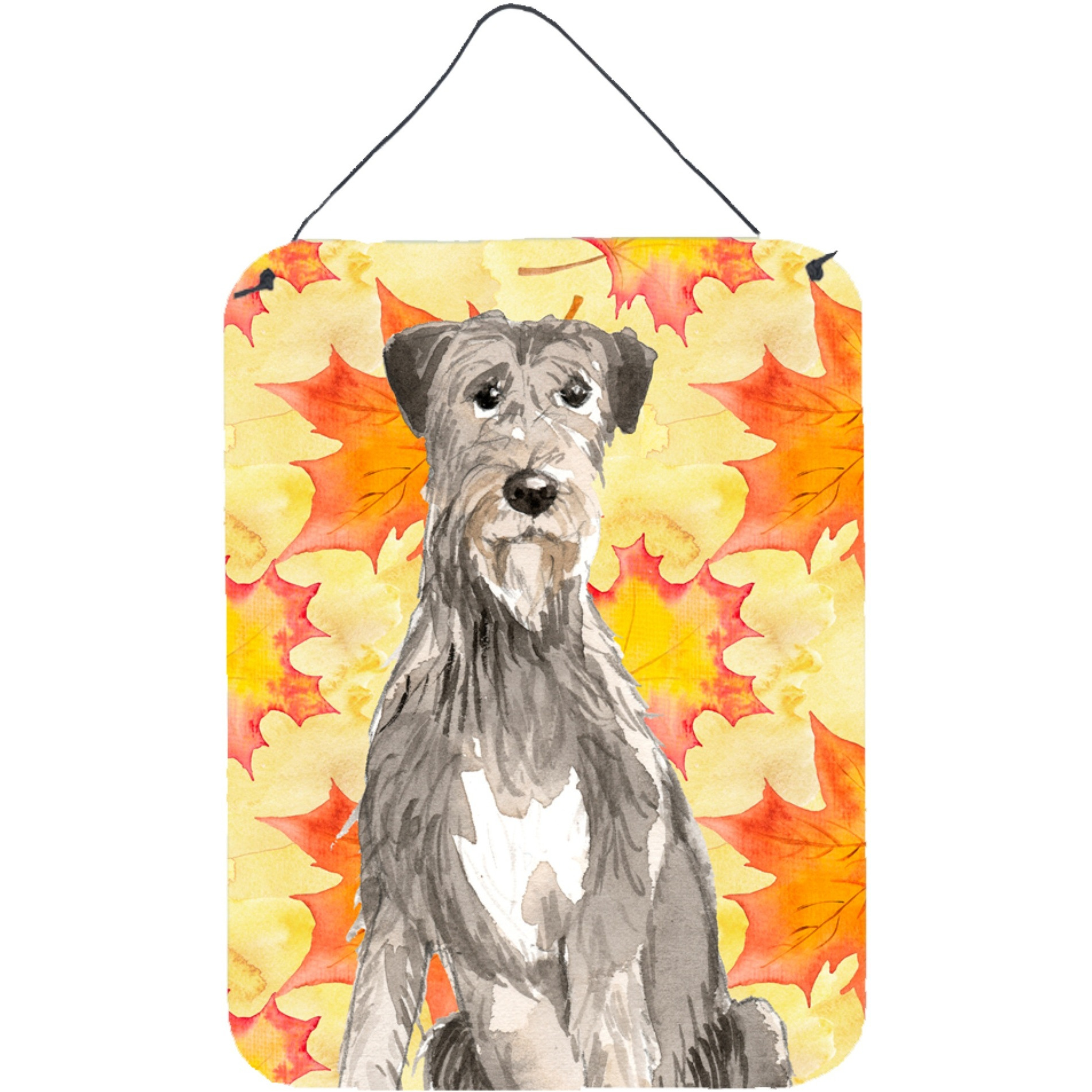 &quotCaroline's Treasures Fall Leaves Irish Wolfhound Door Hanging Prints wall-decor, Multicolor"