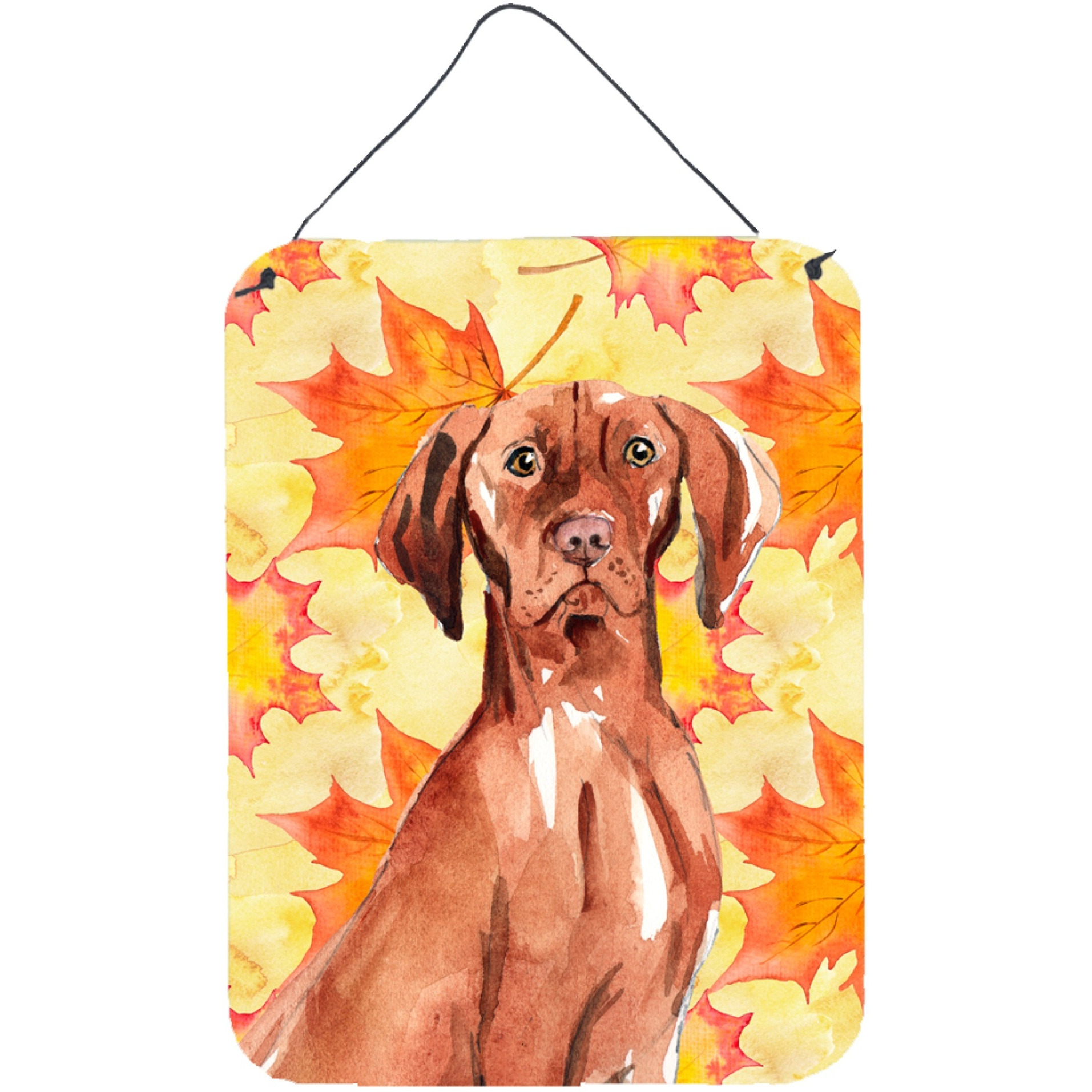 &quotCaroline's Treasures Fall Leaves Vizsla Door Hanging Prints wall-decor, Multicolor"