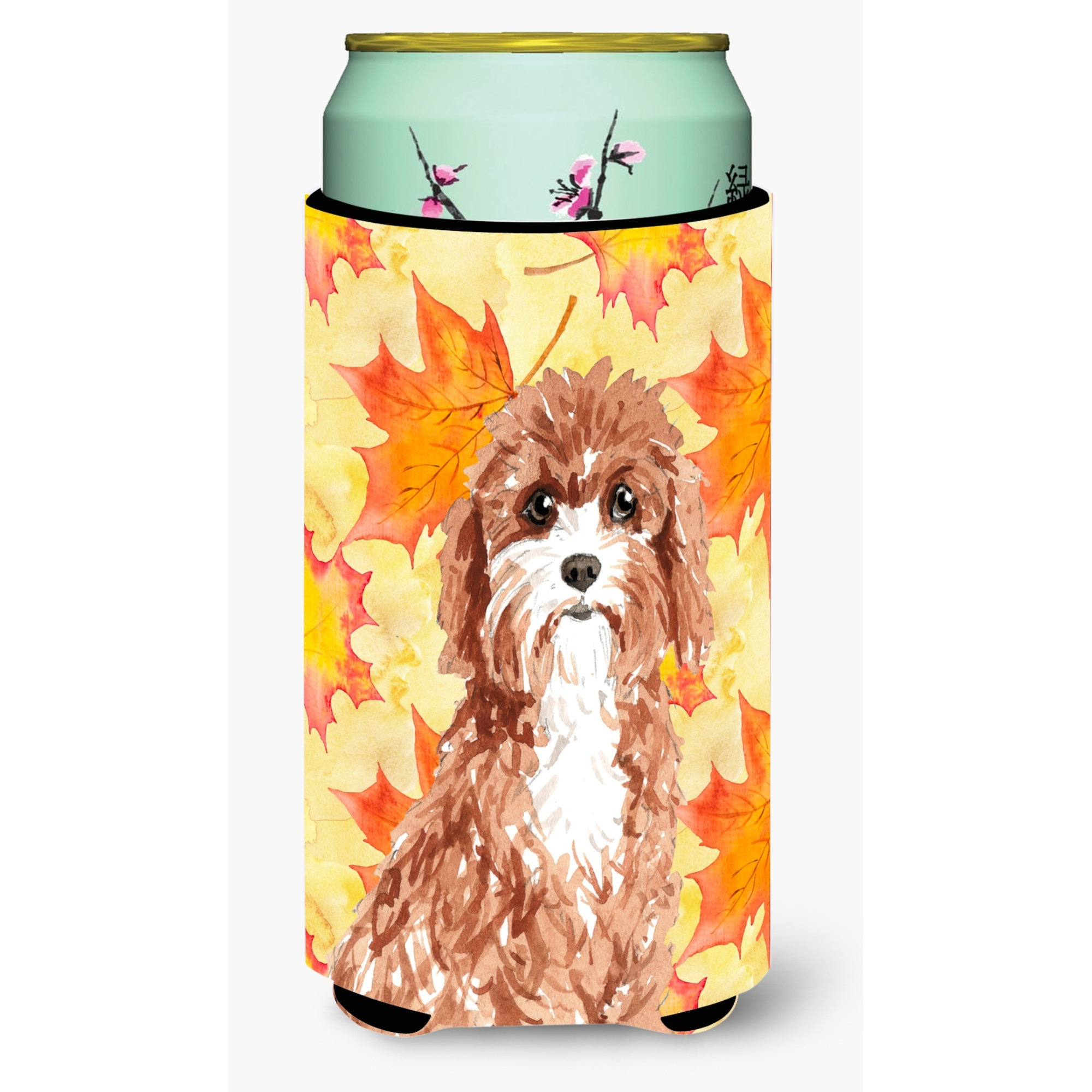 &quotCaroline's Treasures CK1844TBC Fall Leaves Cavapoo Tall Boy Insulator Hugger cold-beverage-koozies, Multicolor"