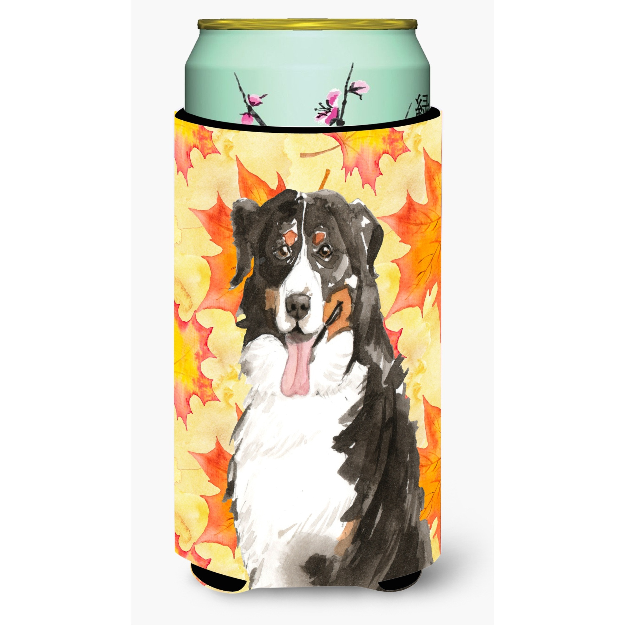 &quotCaroline's Treasures CK1852TBC Fall Leaves Bernese Mountain Dog Tall Boy Hugger cold-beverage-koozies, Multicolor"