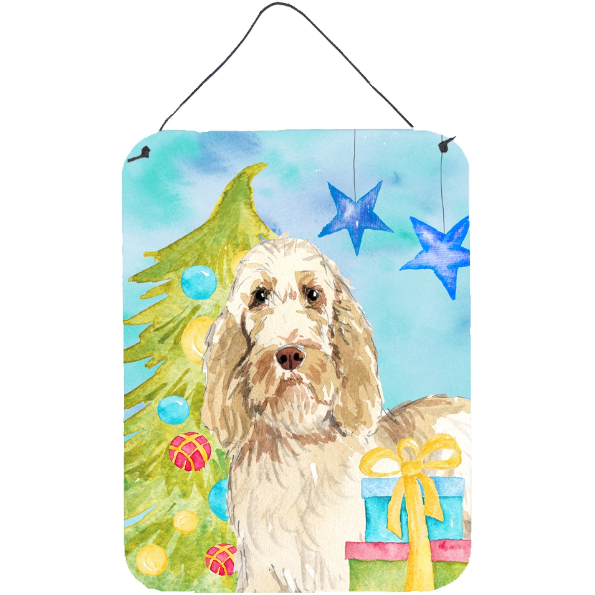 &quotCaroline's Treasures Christmas Tree Spinone Italiano Door Hanging Prints wall-decor, Multicolor"