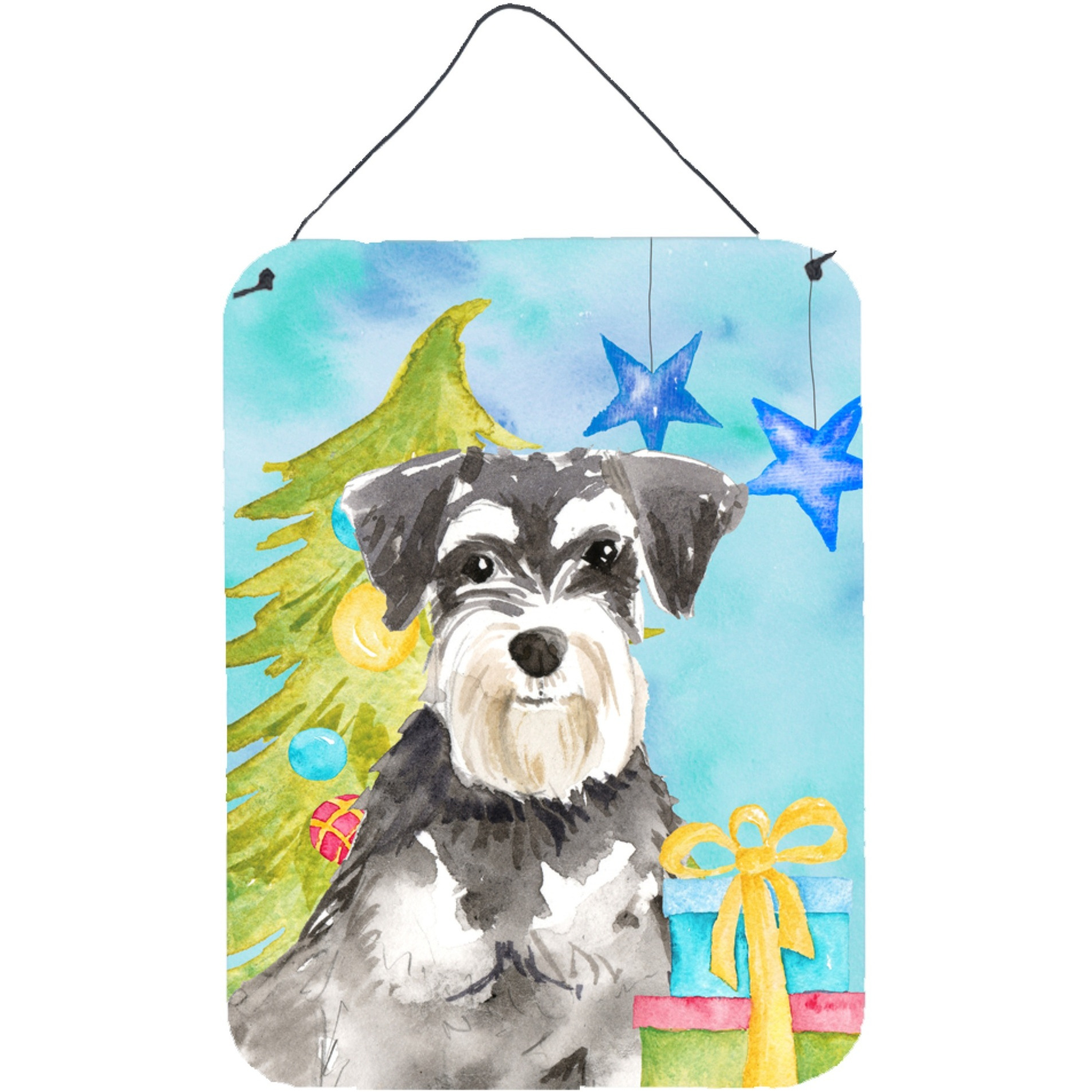 &quotCaroline's Treasures Christmas Tree Schnauzer 2 Door Hanging Prints wall-decor, Multicolor"