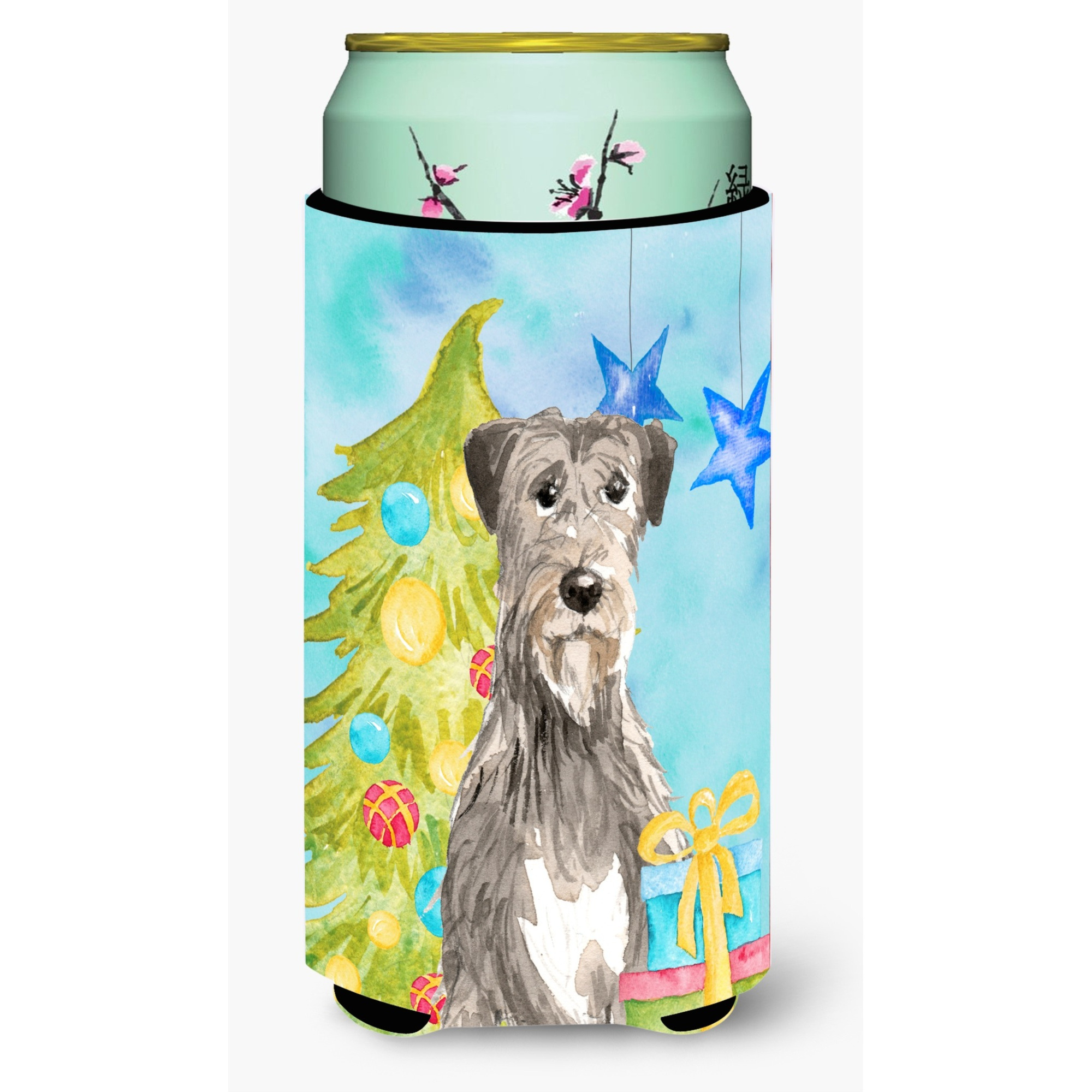 &quotCaroline's Treasures CK1876TBC Christmas Tree Irish Wolfhound Tall Boy Hugger cold-beverage-koozies, Multicolor"