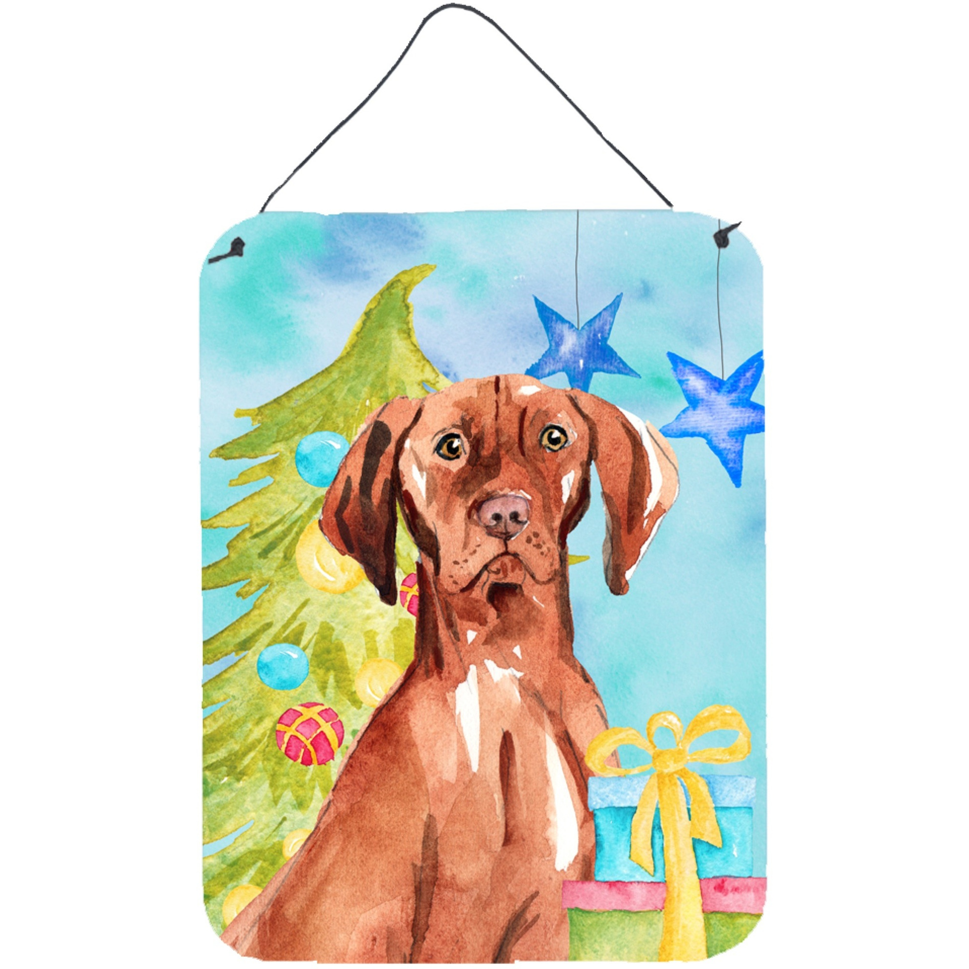 &quotCaroline's Treasures Christmas Tree Vizsla Door Hanging Prints wall-decor, Multicolor"