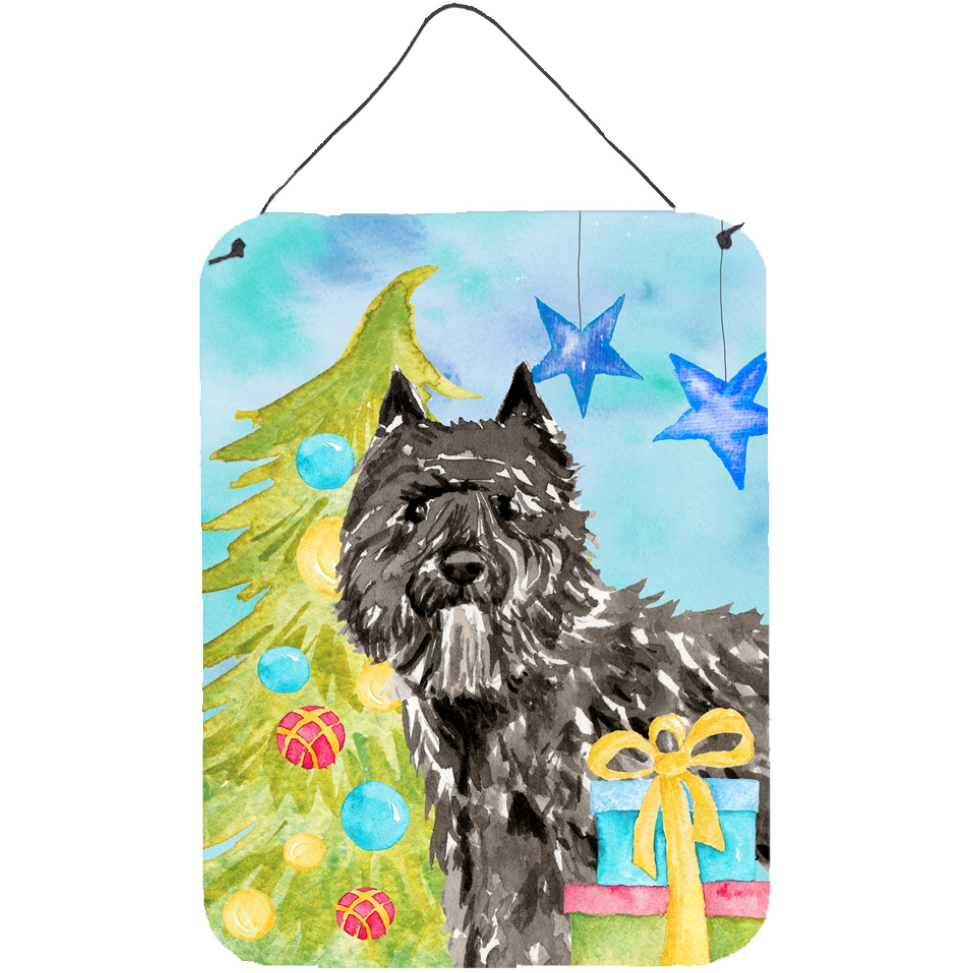 &quotCaroline's Treasures Christmas Tree Bouvier des Flandres Door Hanging Prints wall-decor, Multicolor"