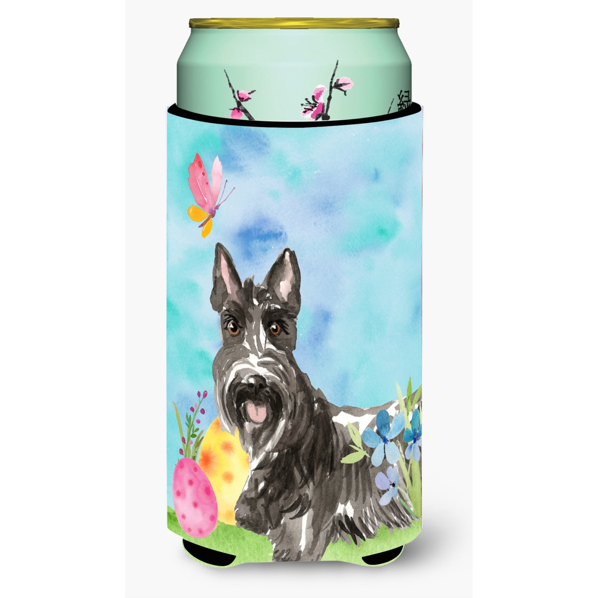 &quotCaroline's Treasures CK1902TBC Easter Eggs Scottish Terrier Tall Boy Hugger cold-beverage-koozies, Multicolor"