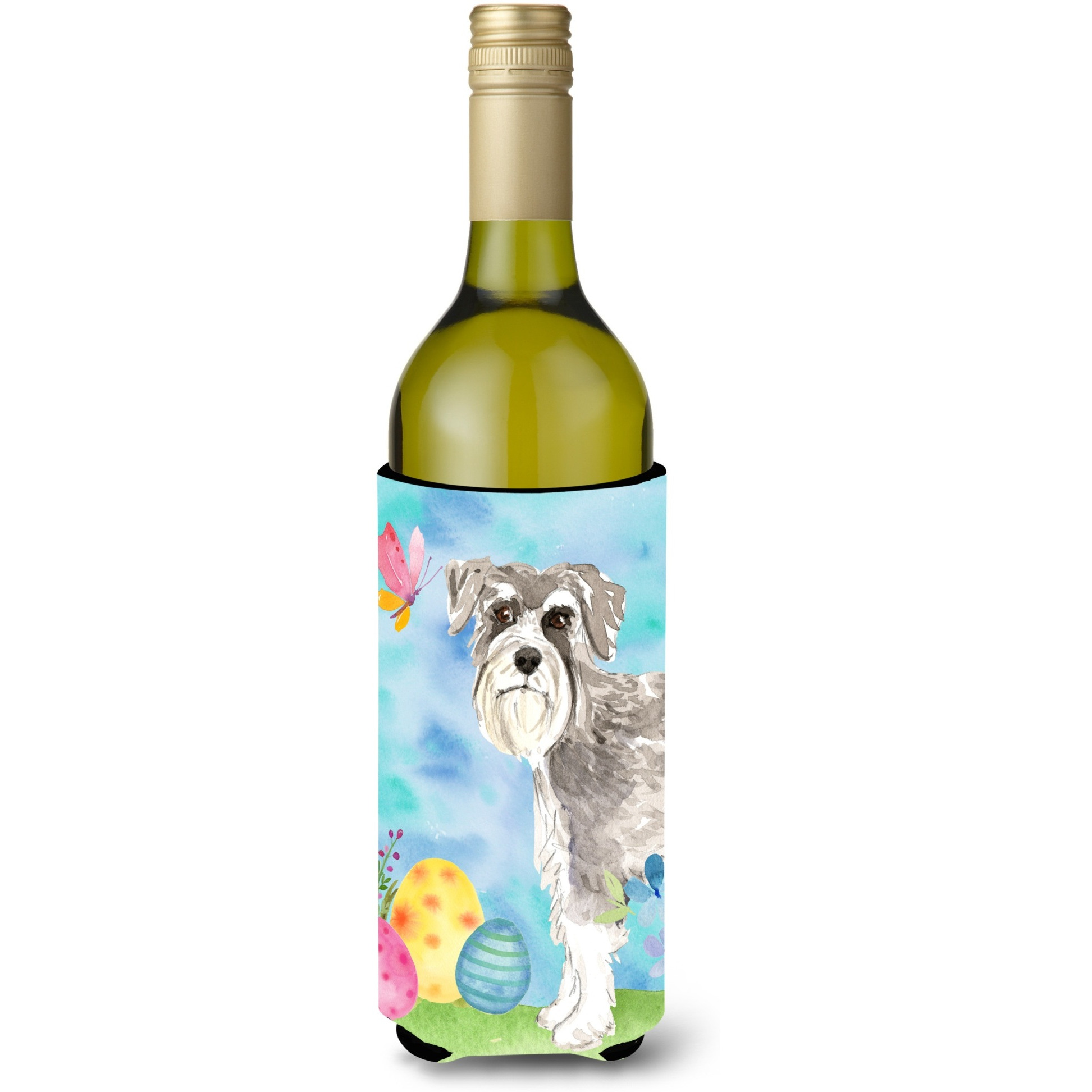 &quotCaroline's Treasures CK1903LITERK Easter Eggs Schnauzer 1 Wine Bottle Hugger cold-beverage-koozies, 750 ml, Multicolor"