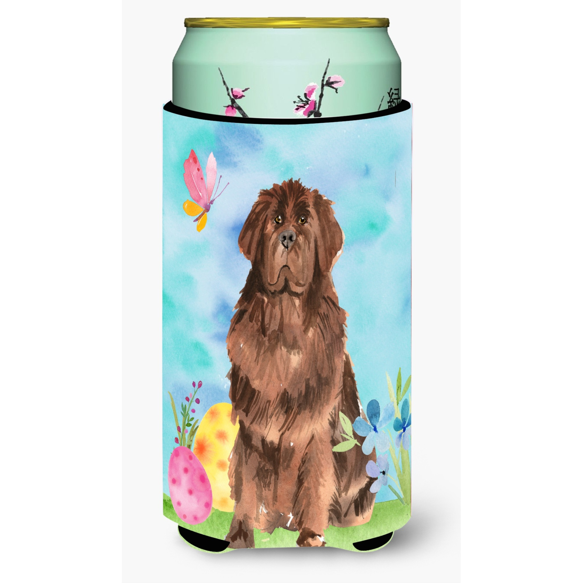&quotCaroline's Treasures CK1906TBC Easter Eggs Newfoundland Tall Boy Hugger cold-beverage-koozies, Multicolor"