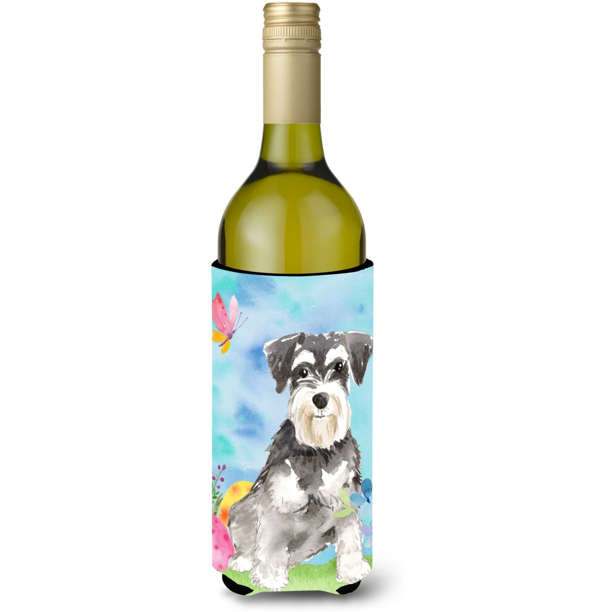 &quotCaroline's Treasures CK1907LITERK Easter Eggs Schnauzer 2 Wine Bottle Hugger cold-beverage-koozies, 750 ml, Multicolor"