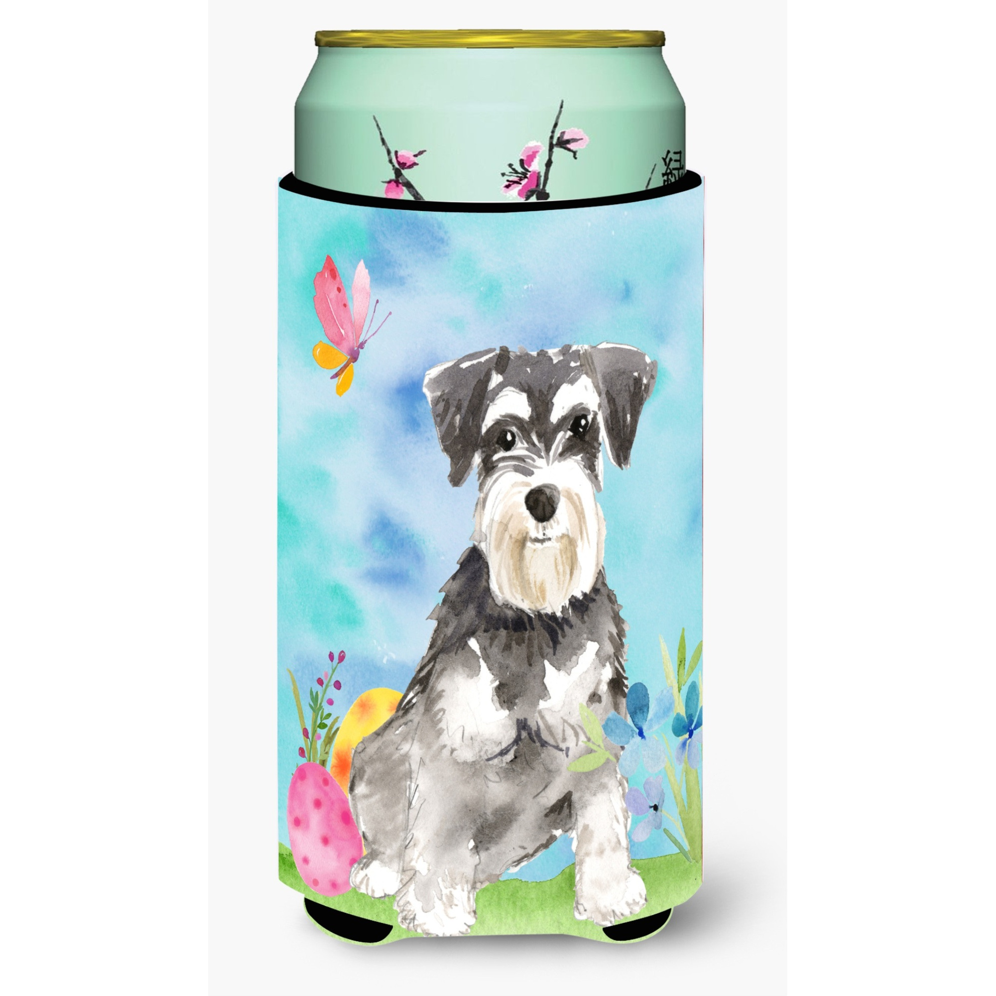 &quotCaroline's Treasures CK1907TBC Easter Eggs Schnauzer 2 Tall Boy Hugger cold-beverage-koozies, Multicolor"