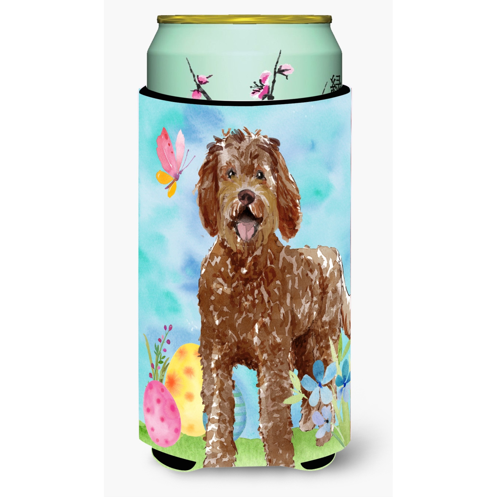 &quotCaroline's Treasures CK1911TBC Easter Eggs Labradoodle Tall Boy Hugger cold-beverage-koozies, Multicolor"