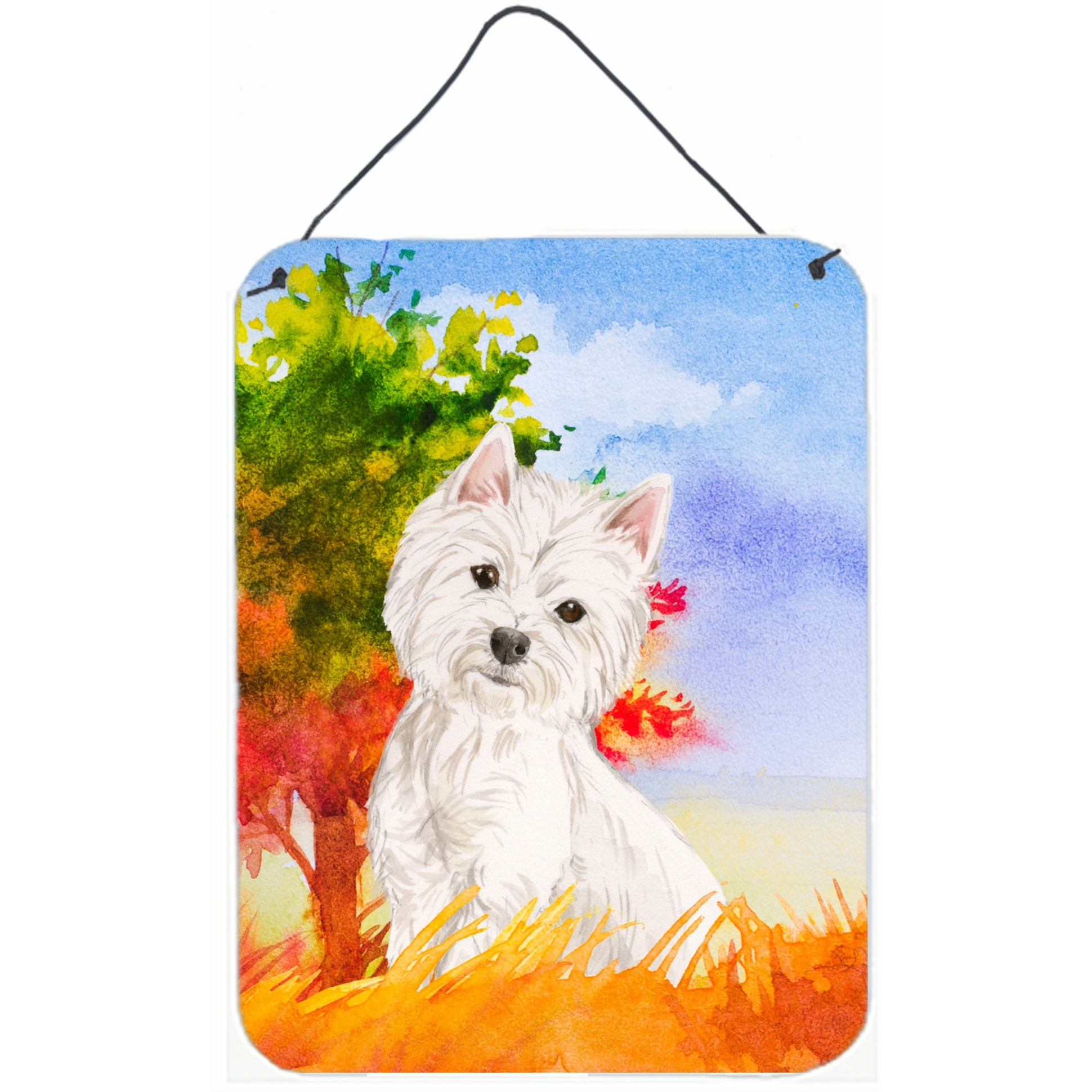 &quotCaroline's Treasures Fall Westie Door Hanging Prints wall-decor, Multicolor"