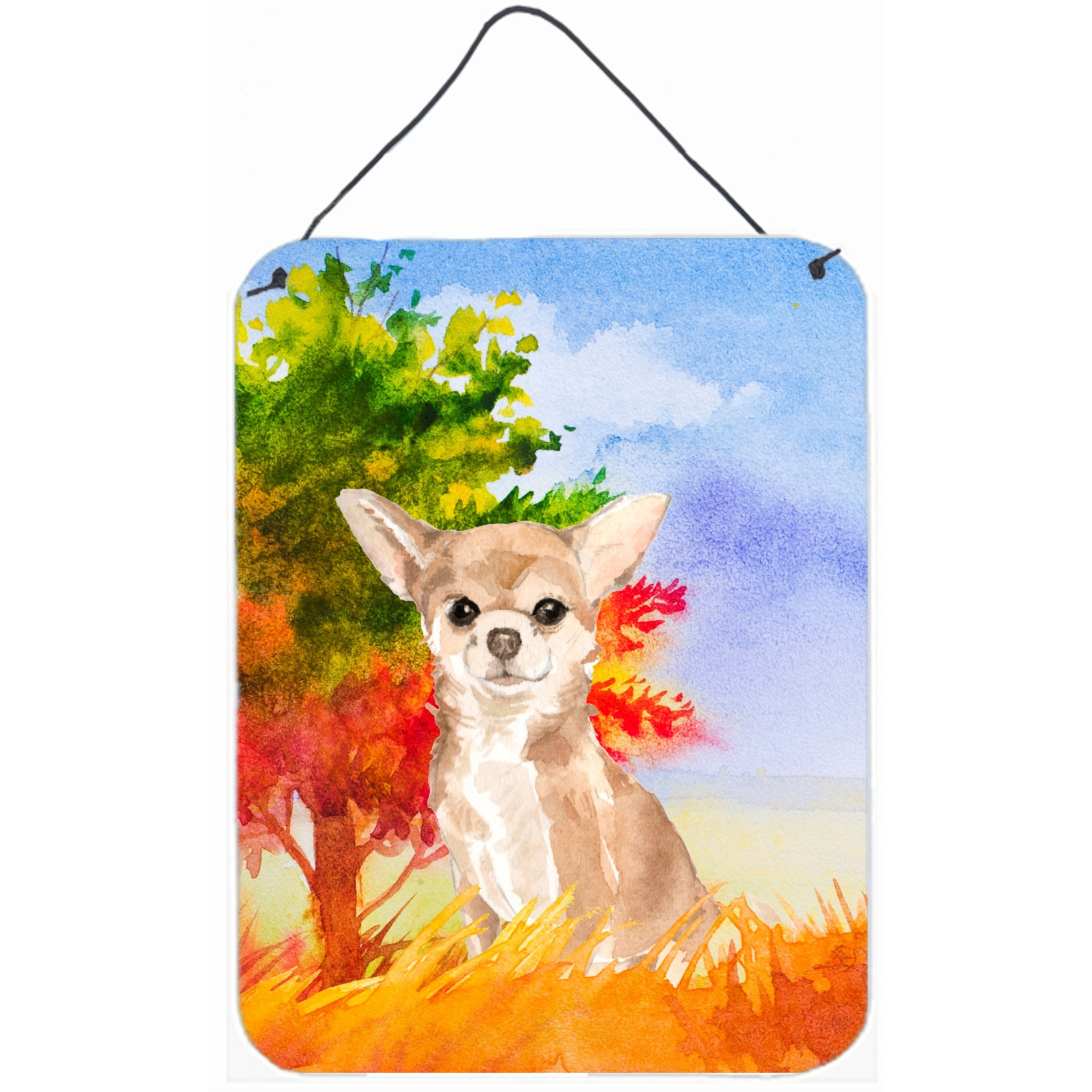 &quotCaroline's Treasures Fall Chihuahua Door Hanging Prints wall-decor, Multicolor"