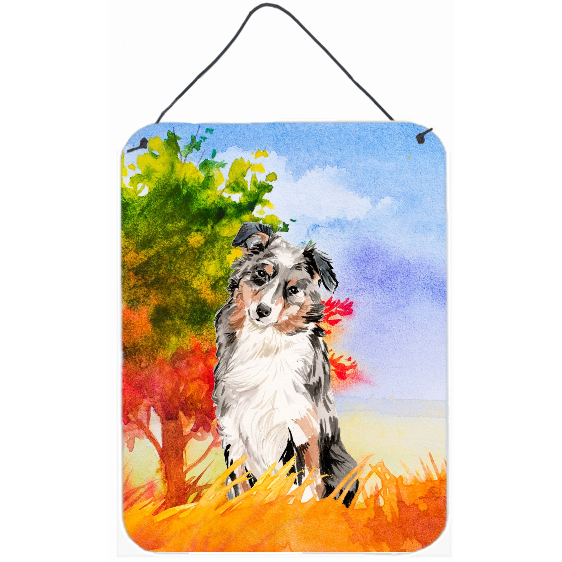 &quotCaroline's Treasures Fall Australian Shepherd Door Hanging Prints wall-decor, Multicolor"