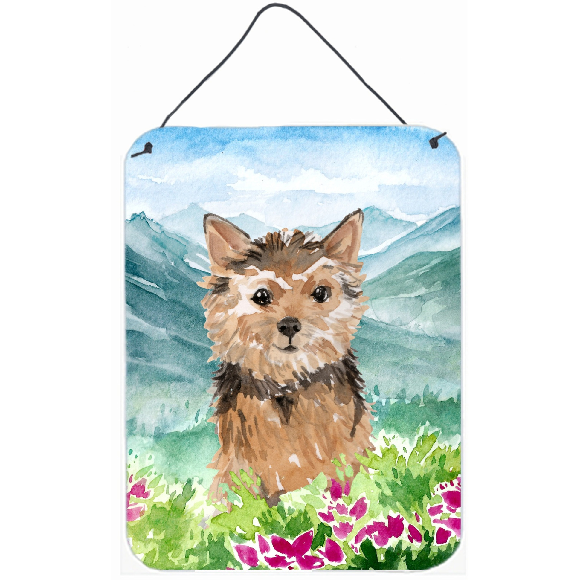 &quotCaroline's Treasures Mountian Flowers Norwich Terrier Door Hanging Prints wall-decor, Multicolor"