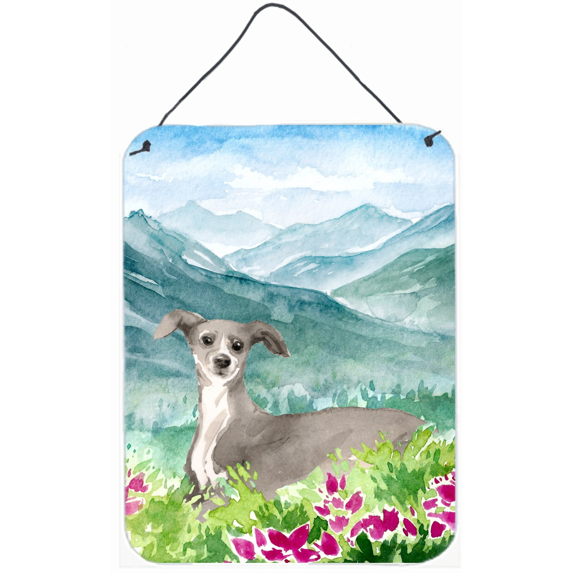 &quotCaroline's Treasures Mountian Flowers Italian Greyhound Door Hanging Prints wall-decor, Multicolor"