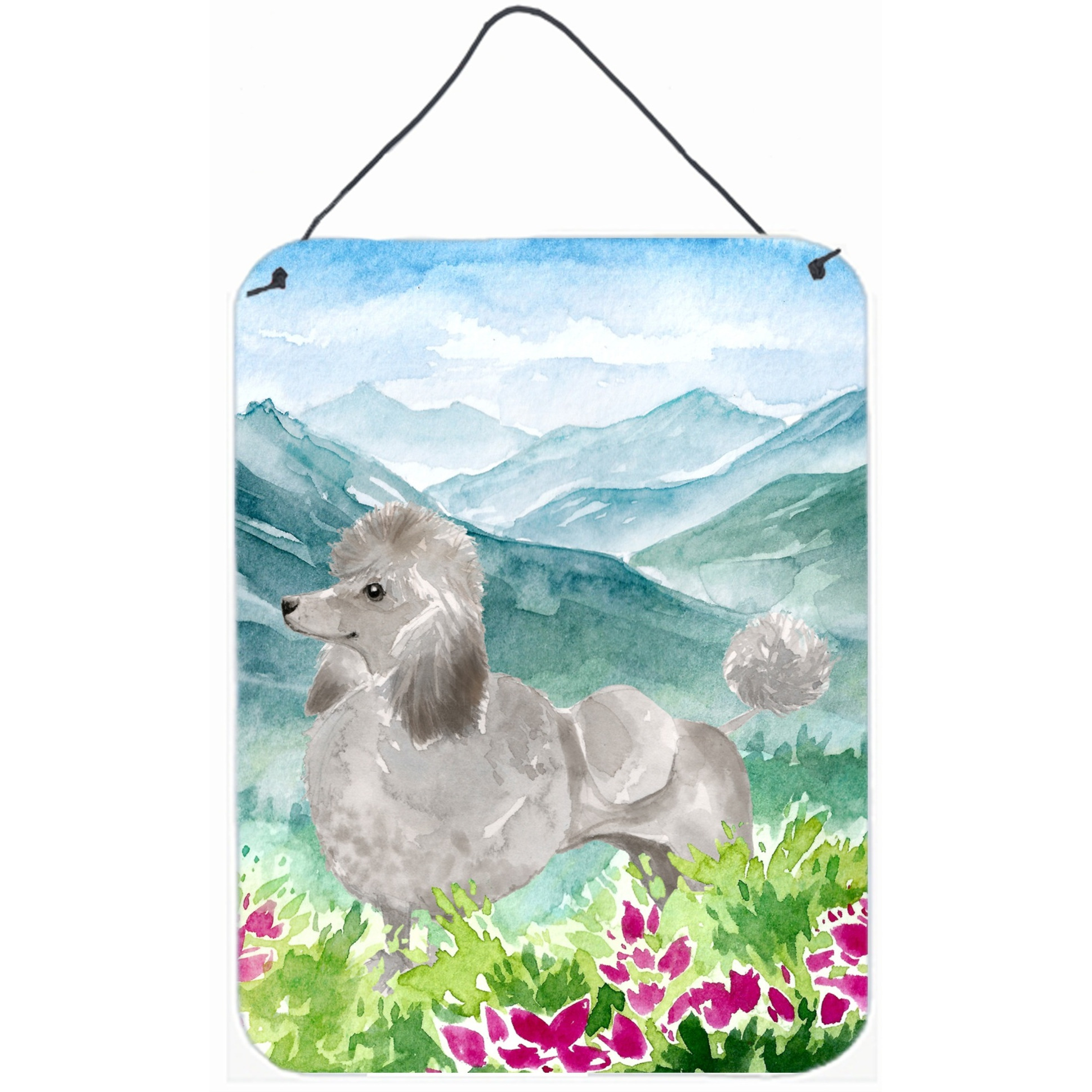 &quotCaroline's Treasures Mountian Flowers Silver Poodle Door Hanging Prints wall-decor, Multicolor"