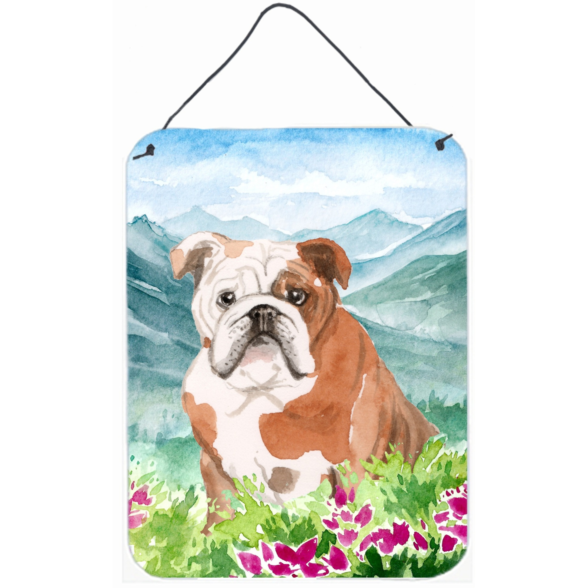 &quotCaroline's Treasures Mountian Flowers English Bulldog Door Hanging Prints wall-decor, Multicolor"