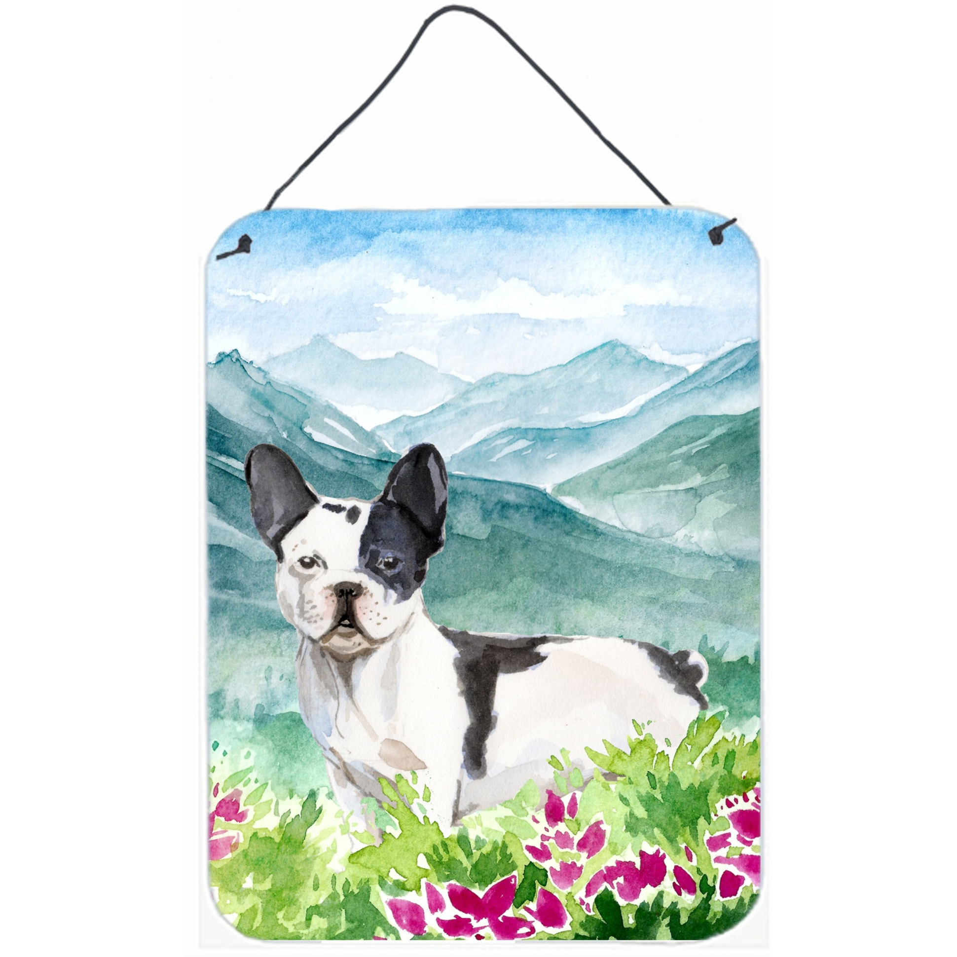 &quotCaroline's Treasures Mountian Flowers French Bulldog Door Hanging Prints wall-decor, Multicolor"