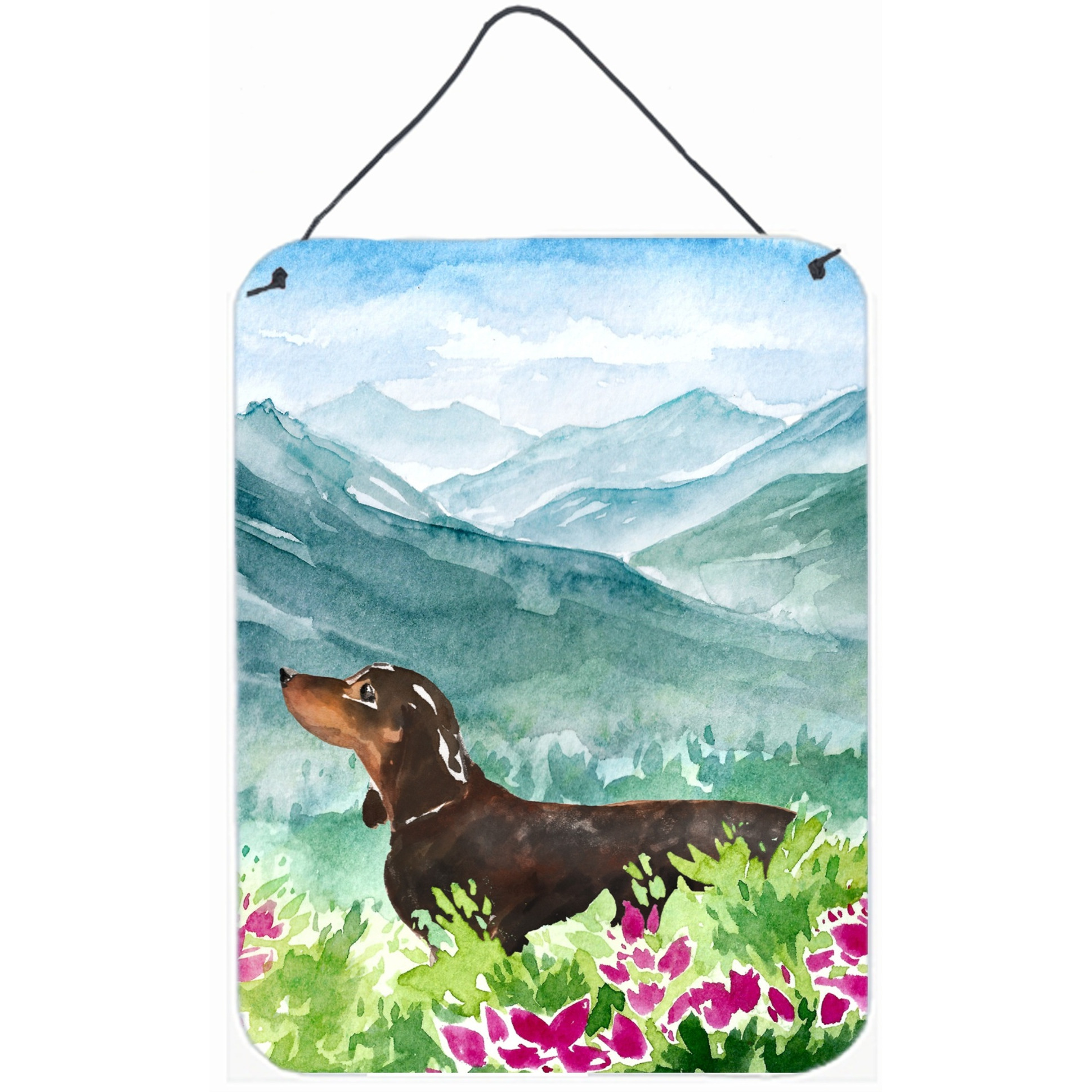 &quotCaroline's Treasures Mountian Flowers Dachshund Door Hanging Prints wall-decor, Multicolor"